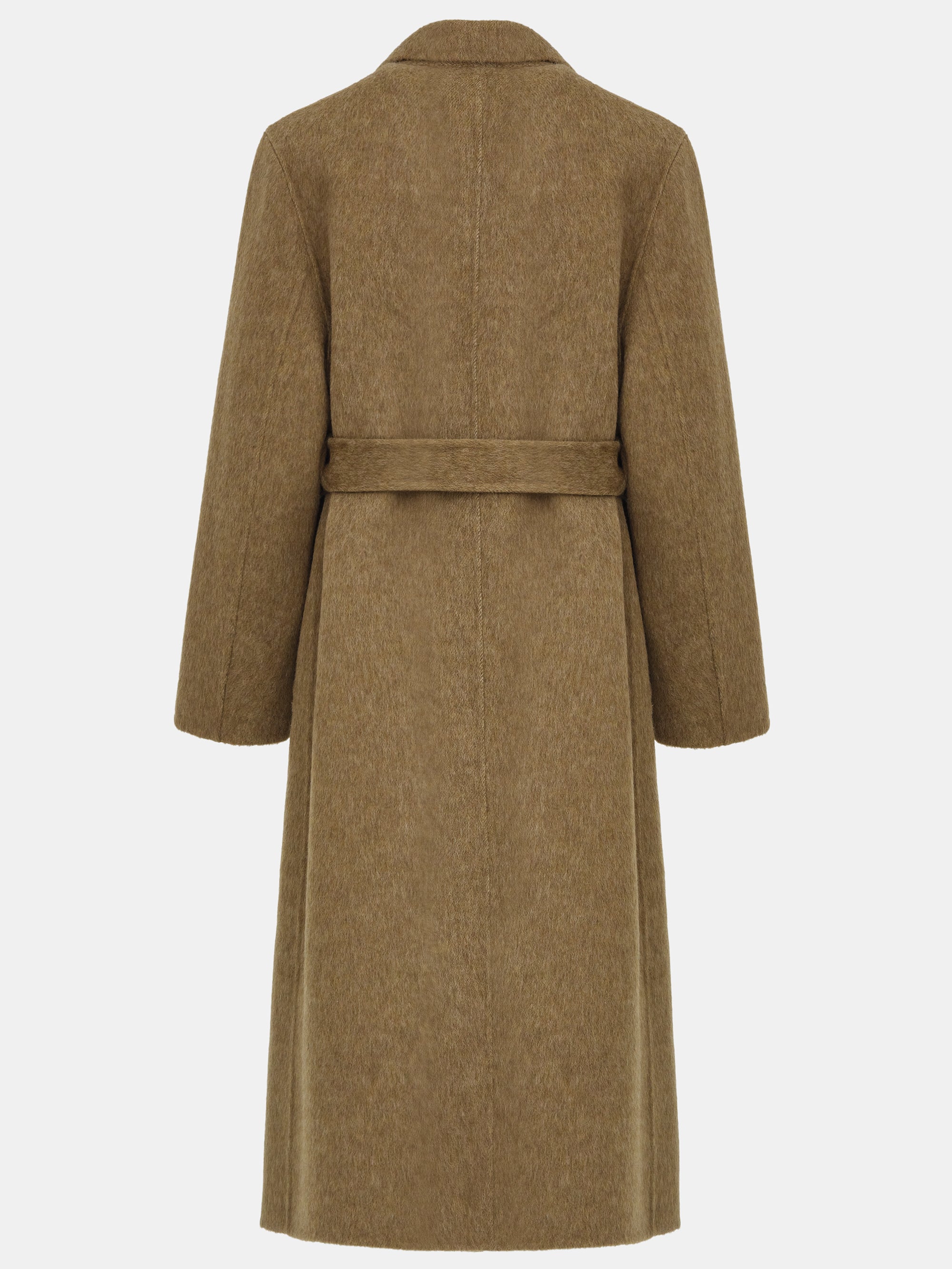 Double Lapel Scarf Coat, Brown