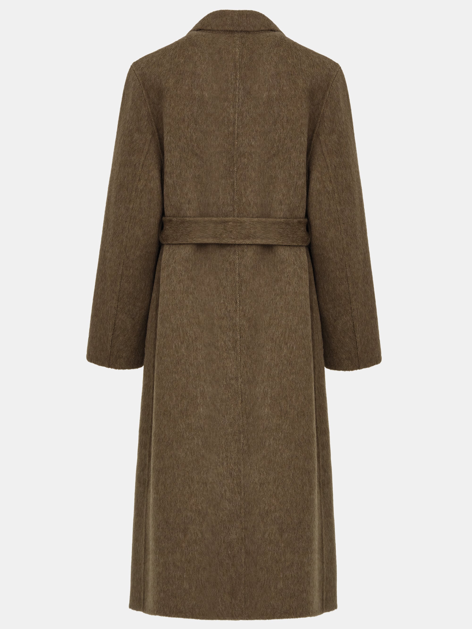 Double Lapel Scarf Coat, Brown