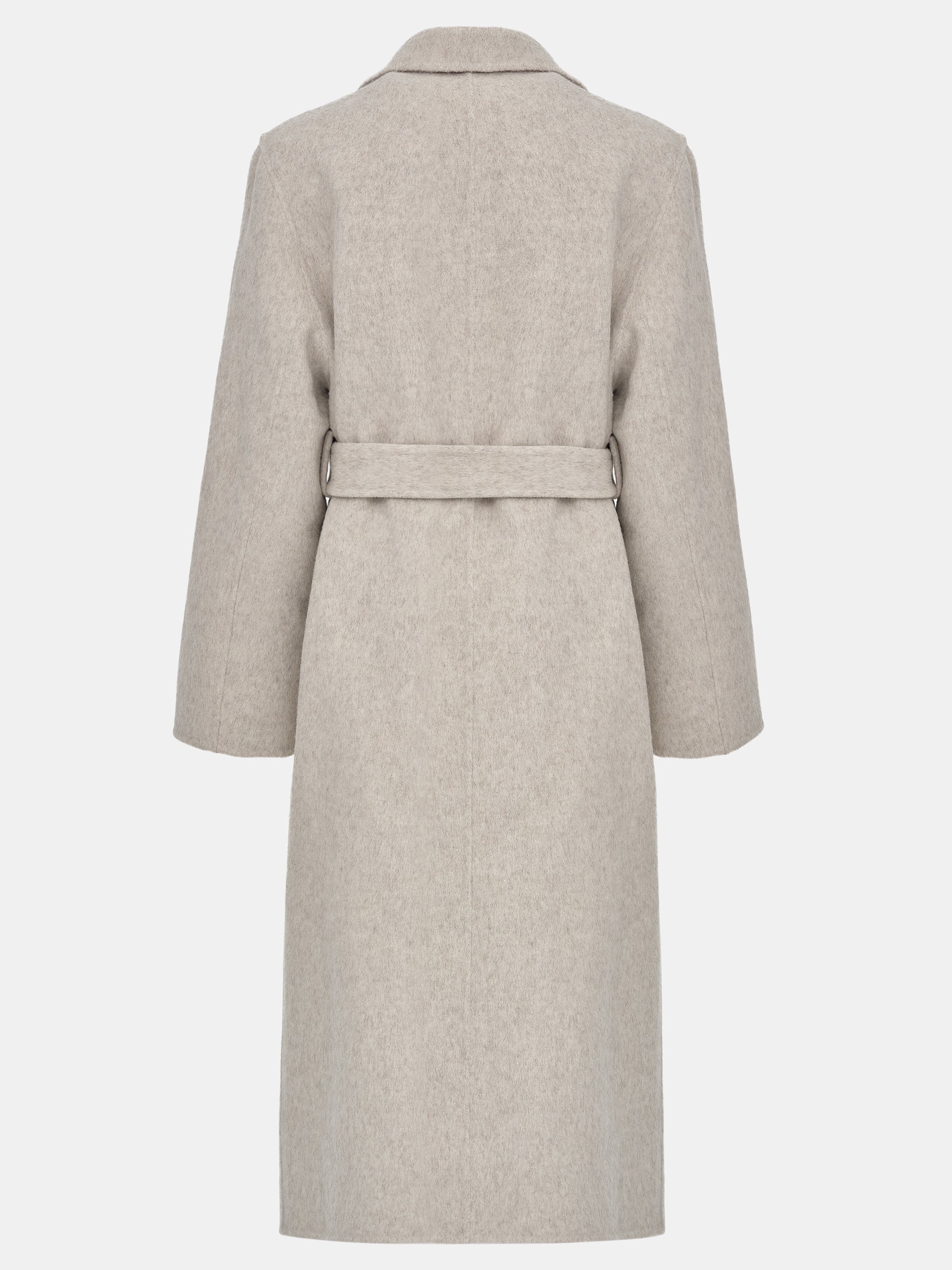 Double Lapel Scarf Coat, Ivory