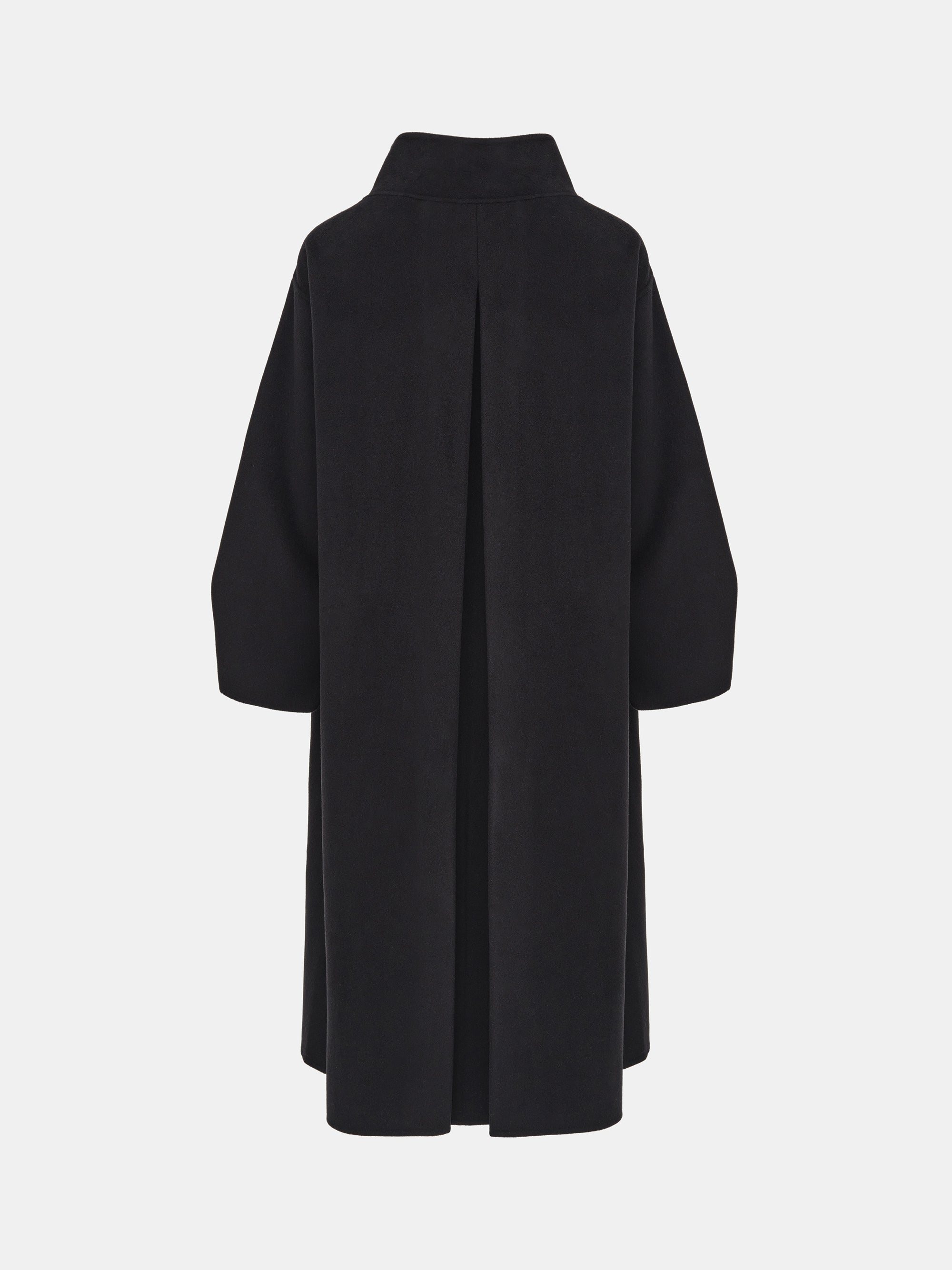 Wool-Cashmere Blend Coat, Black
