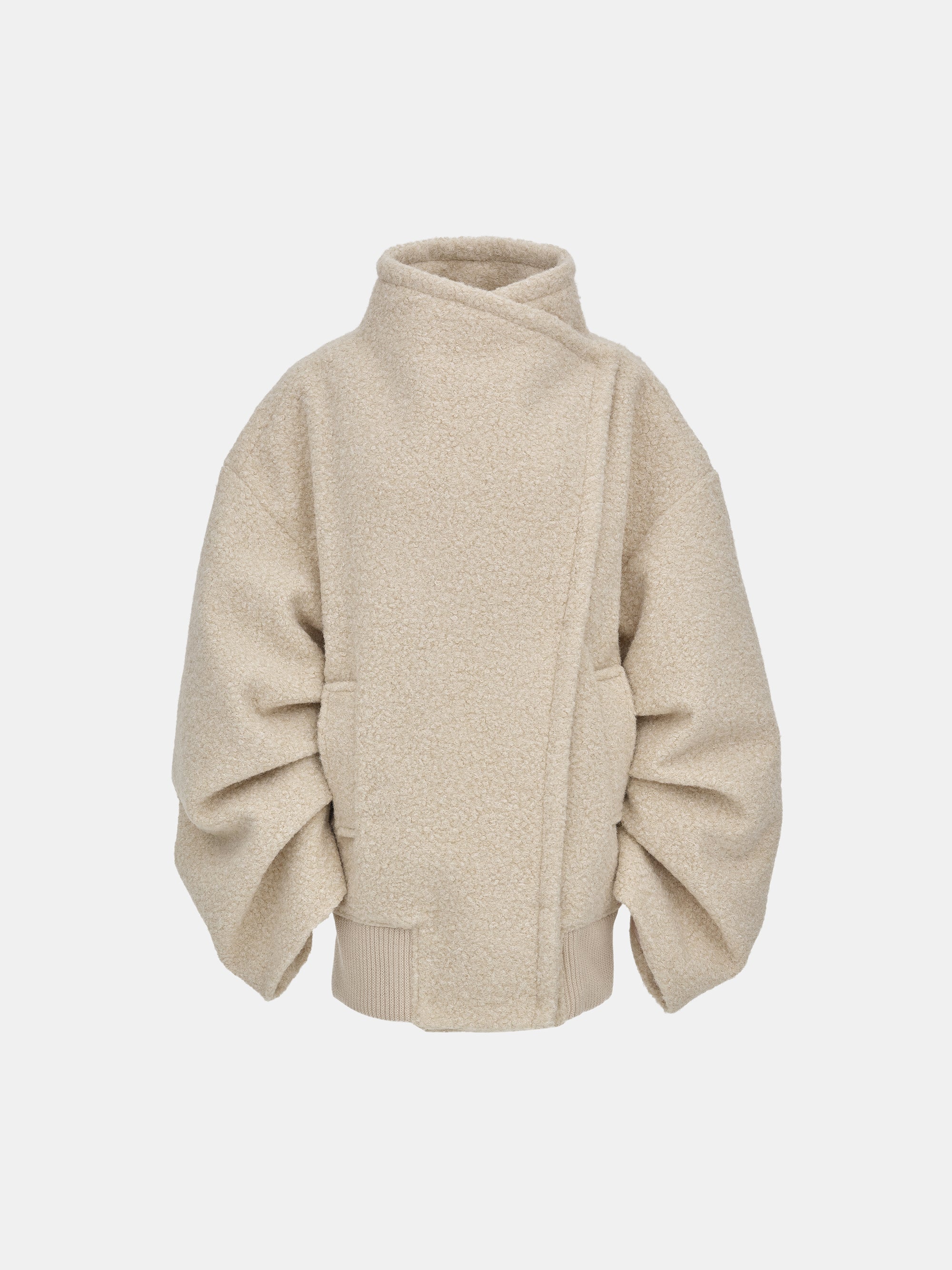 Boucle Flight Coat, Alabaster