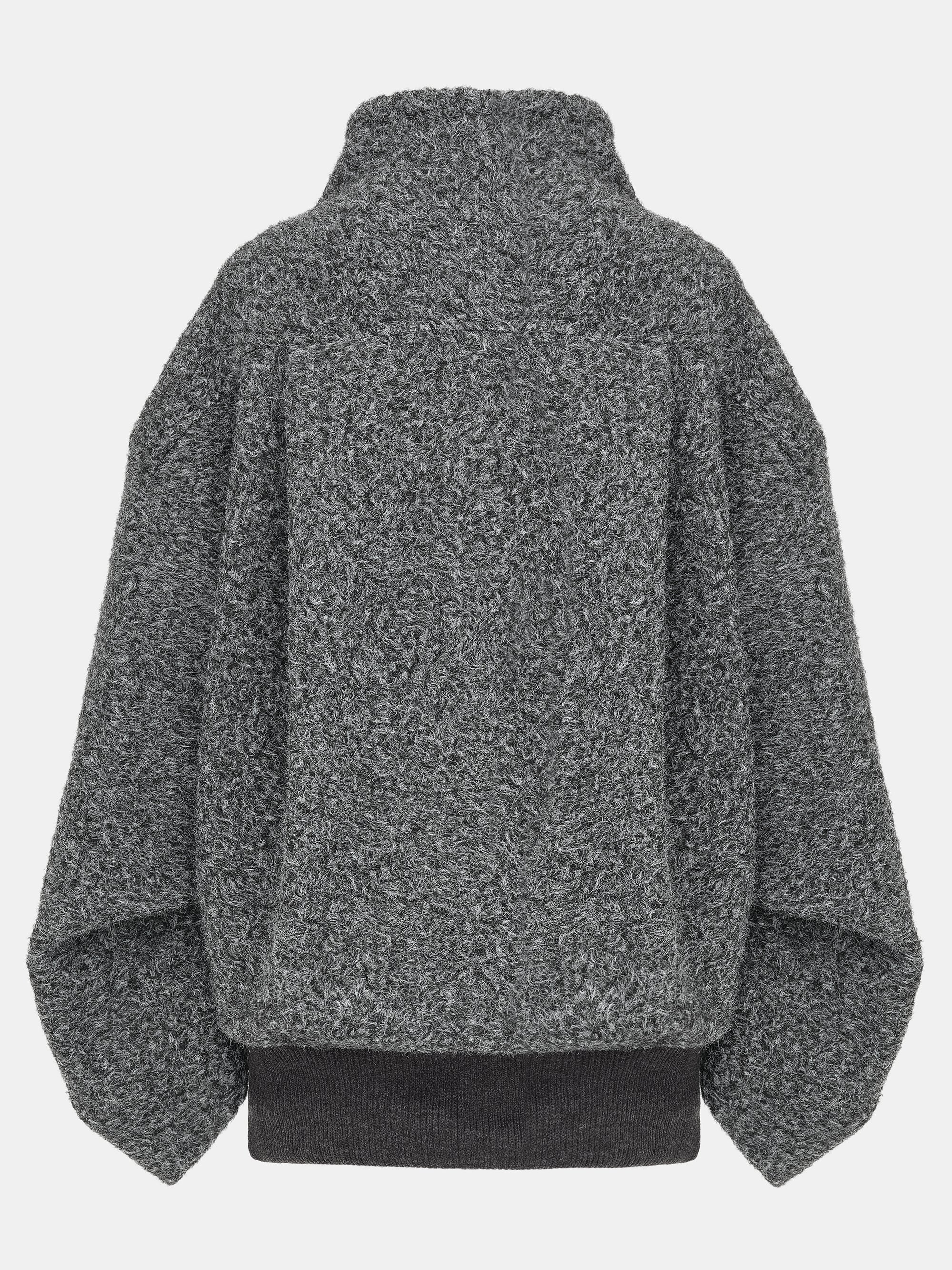 Boucle Flight Coat, Charcoal