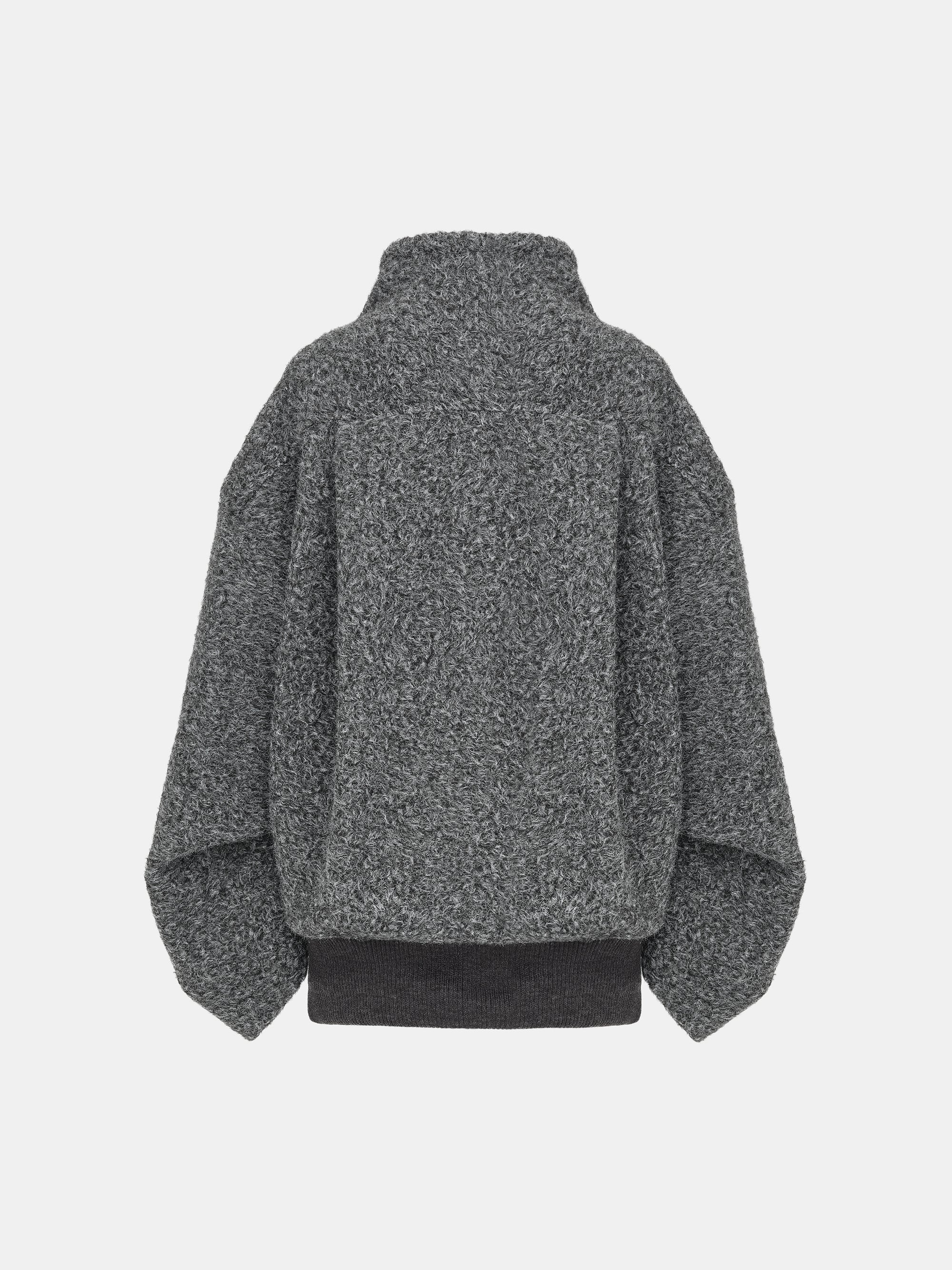 Boucle Flight Coat, Charcoal