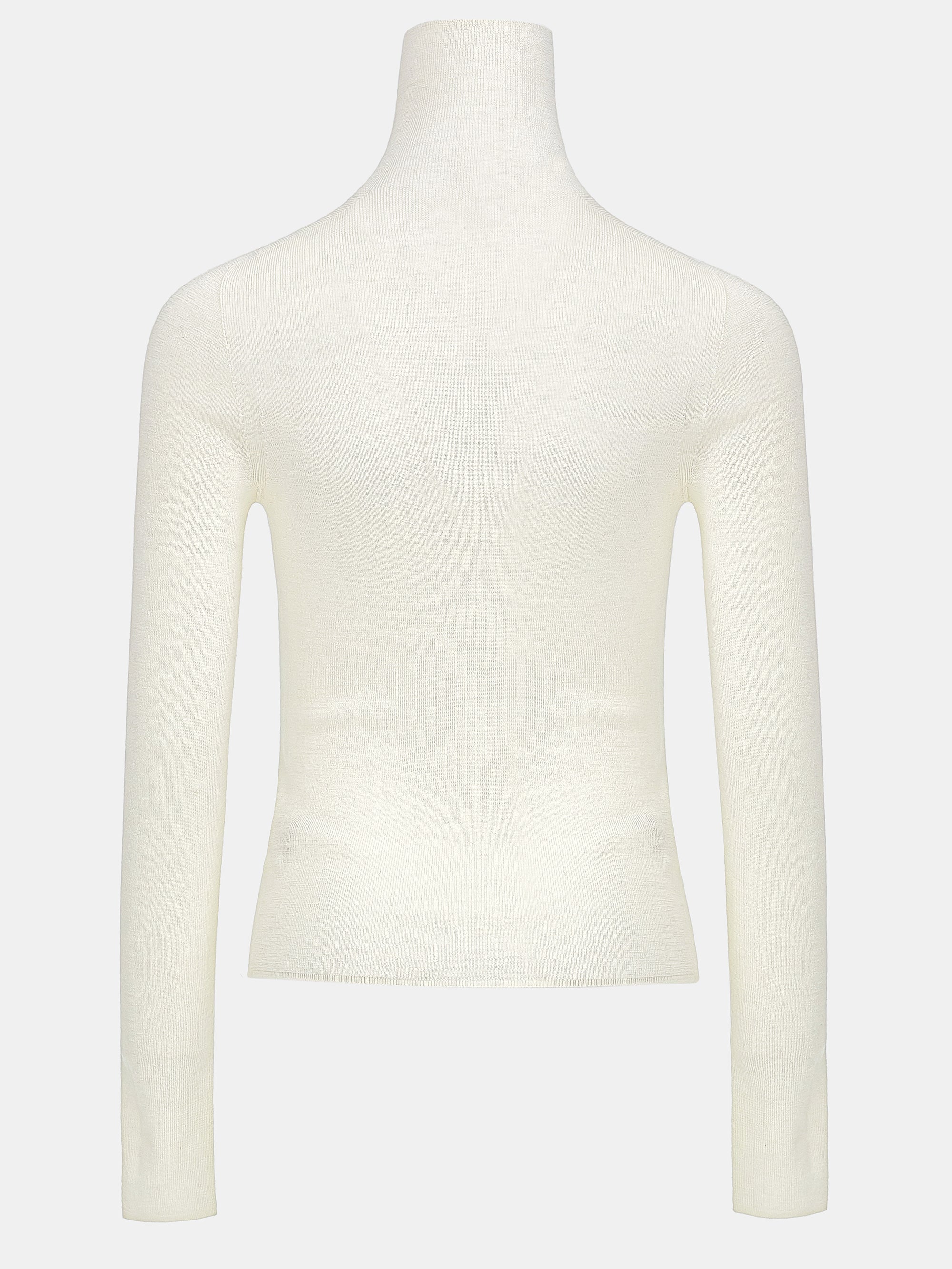Fine-Knit Merino Turtleneck, Ivory