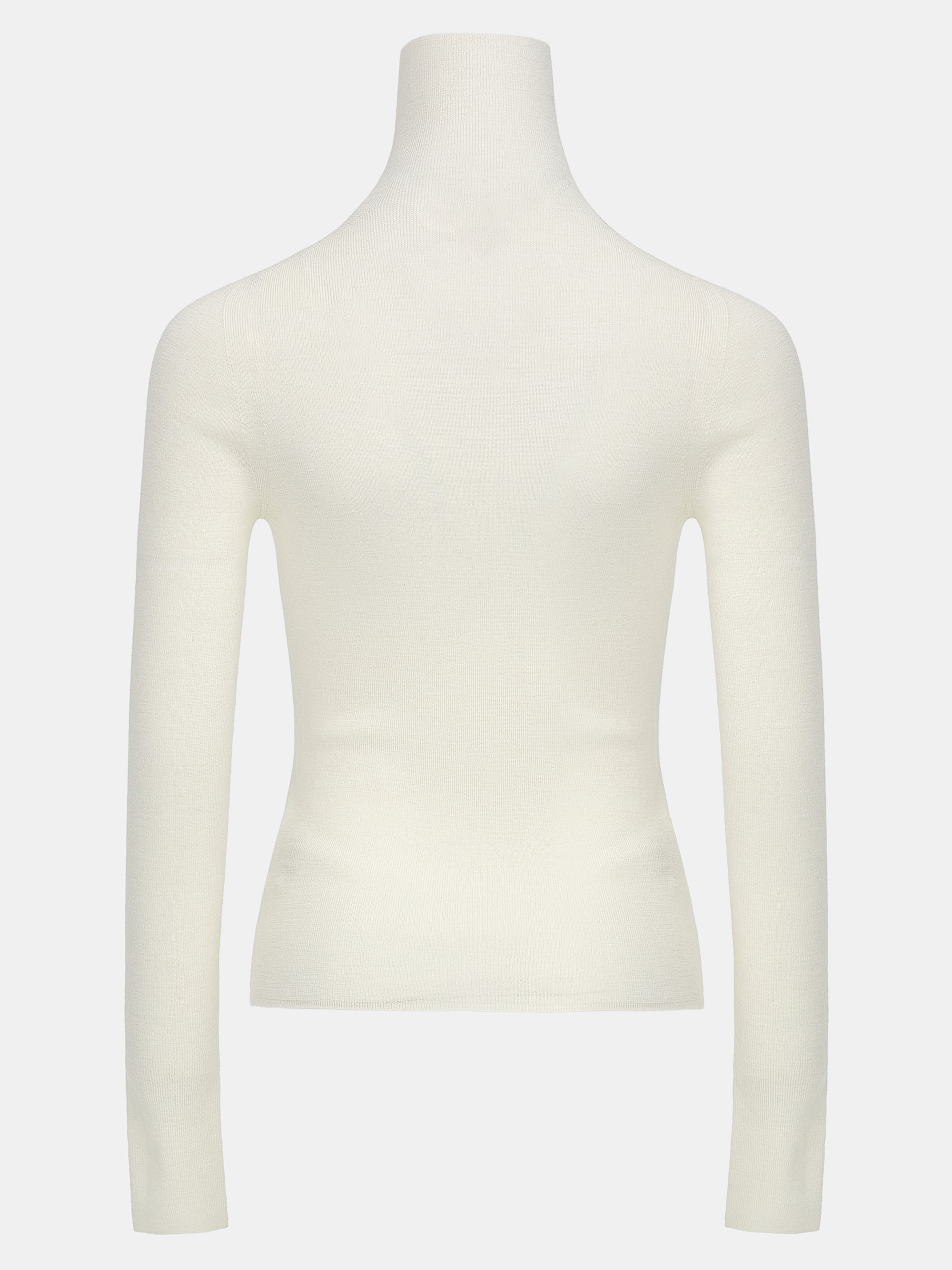Fine-Knit Merino Turtleneck, Ivory
