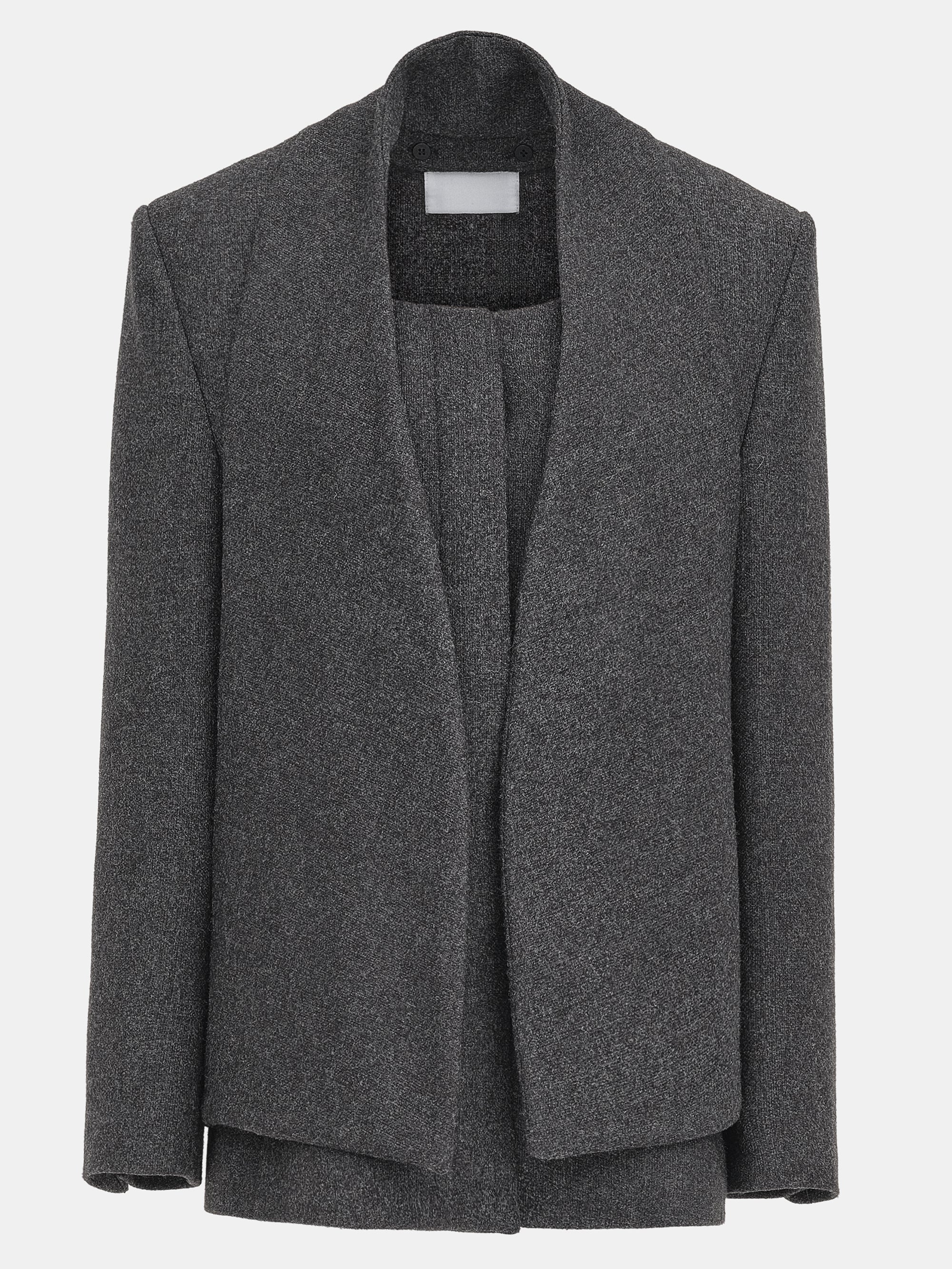 Scarf Lapel Blazer, Charcoal