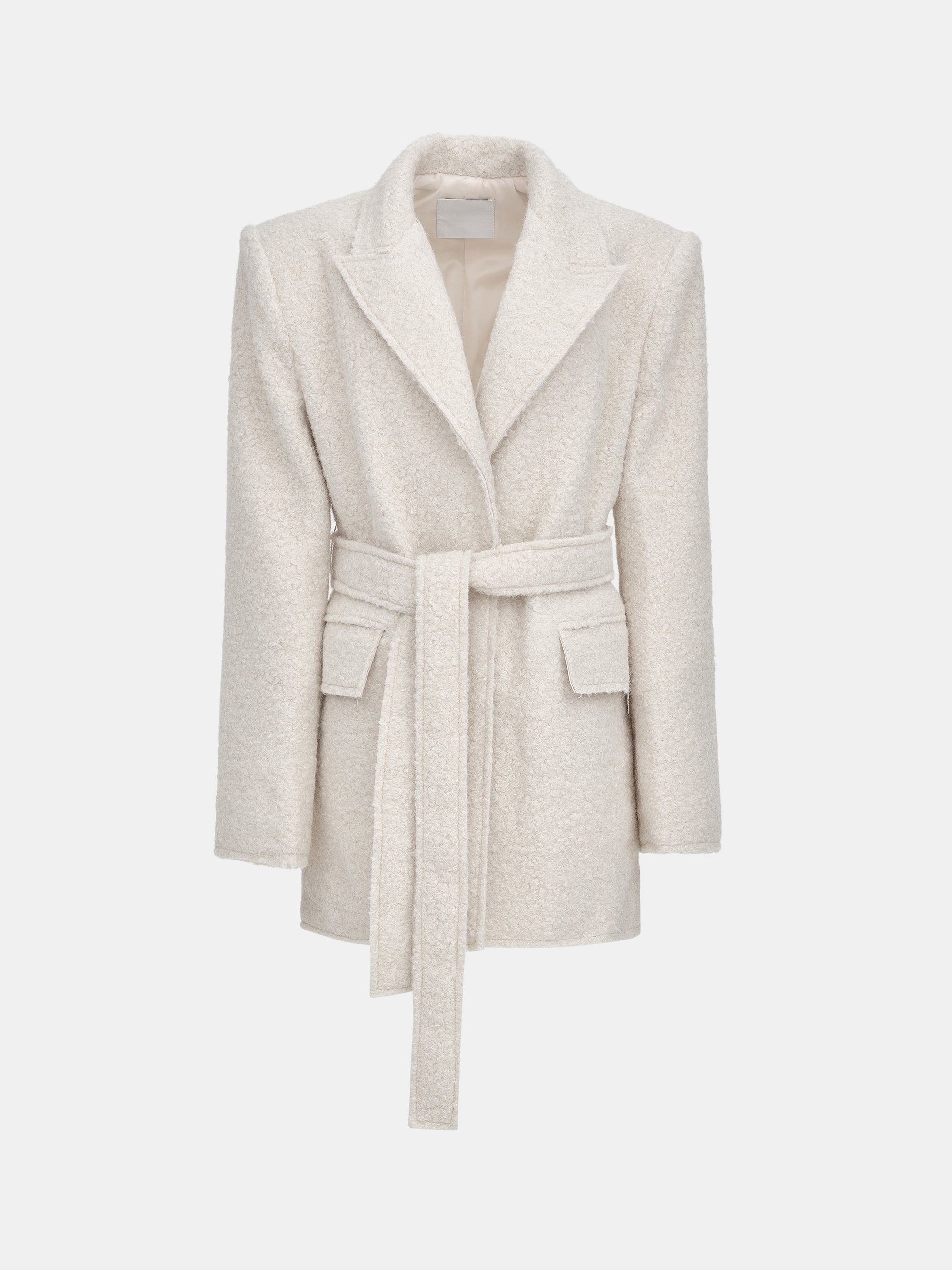 Oversized Shawl-Collar Blazer, Ivory
