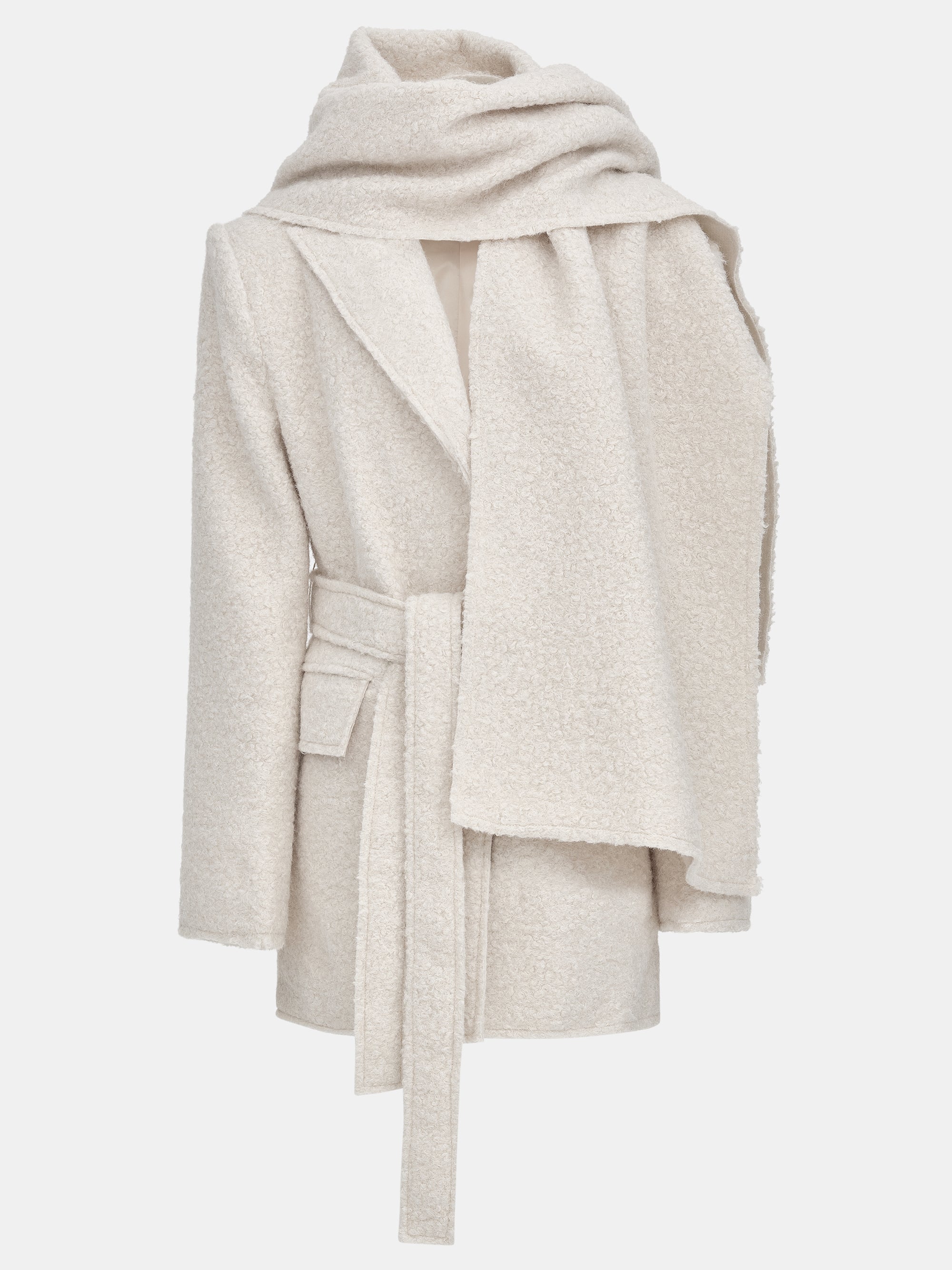 Oversized Shawl-Collar Blazer, Ivory