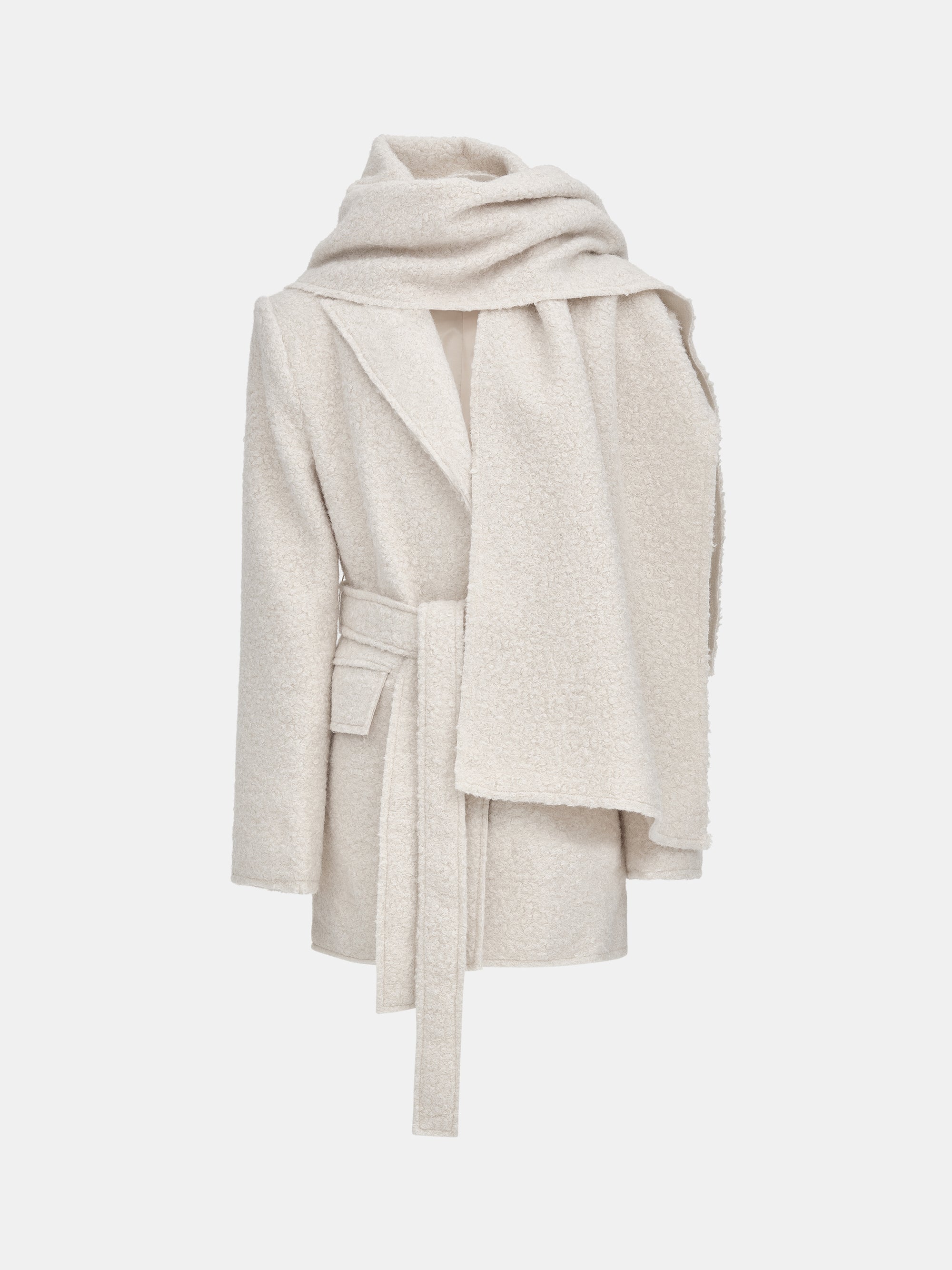 Oversized Shawl-Collar Blazer, Ivory