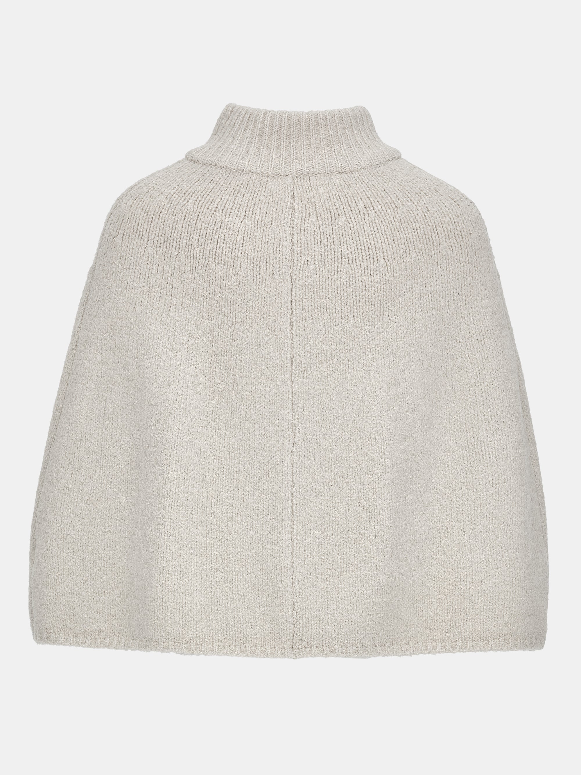 High Collar Knit Cape, Ivory