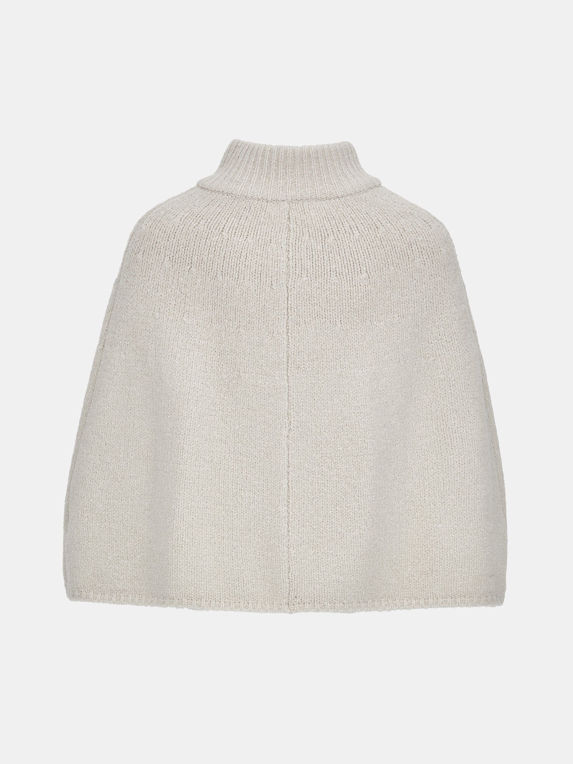 High Collar Knit Cape, Ivory