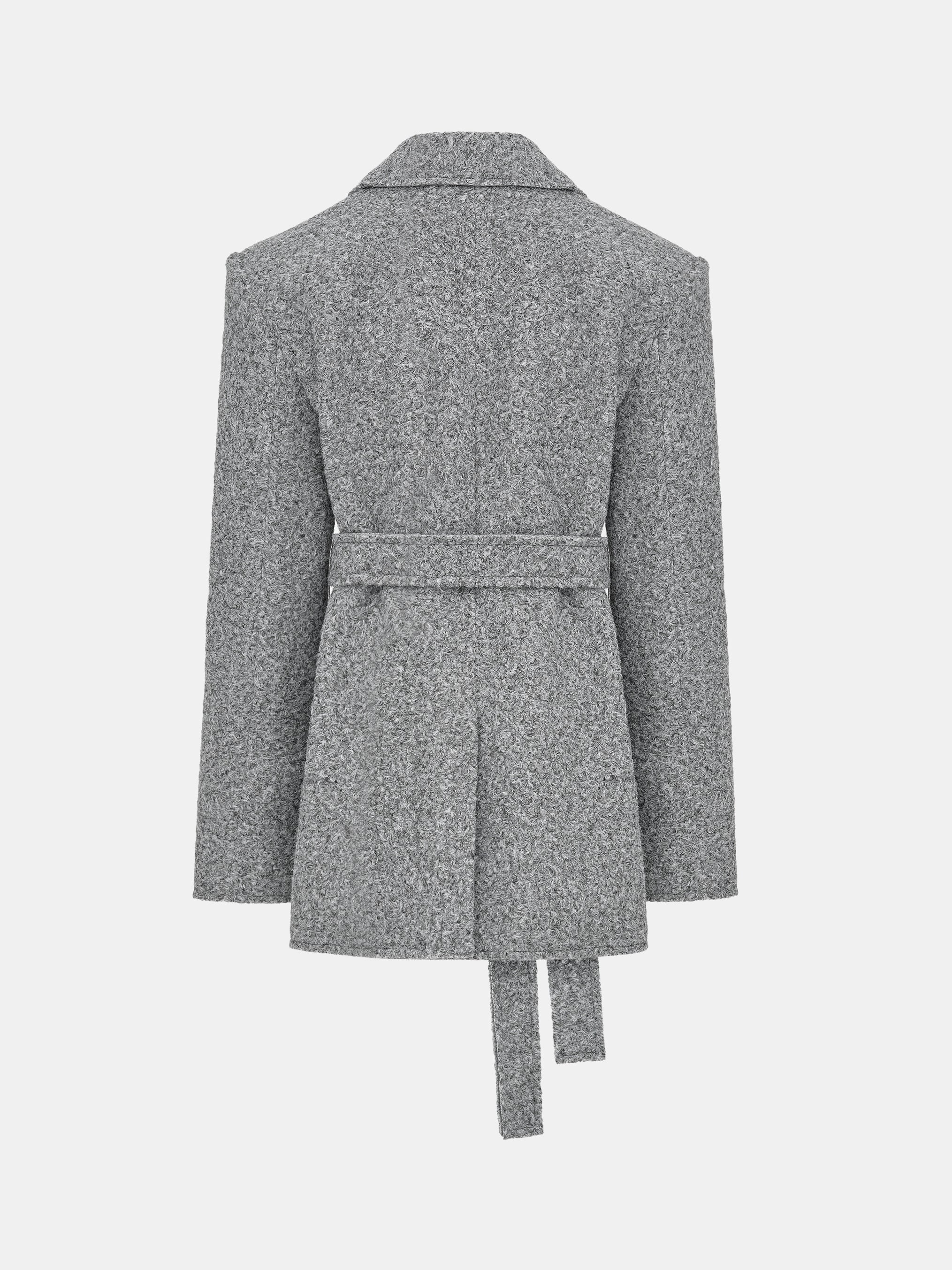 Oversized Shawl-Collar Blazer, Grey