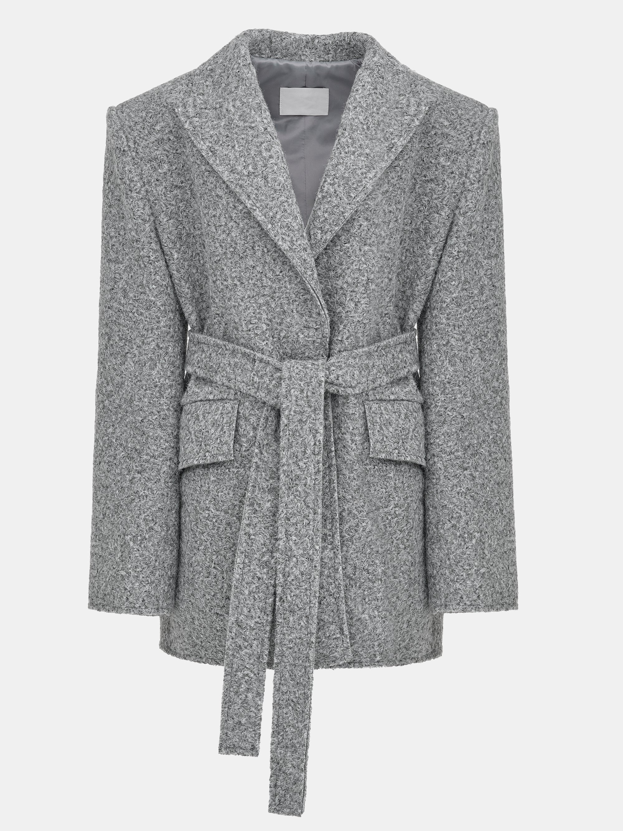 Oversized Shawl-Collar Blazer, Grey