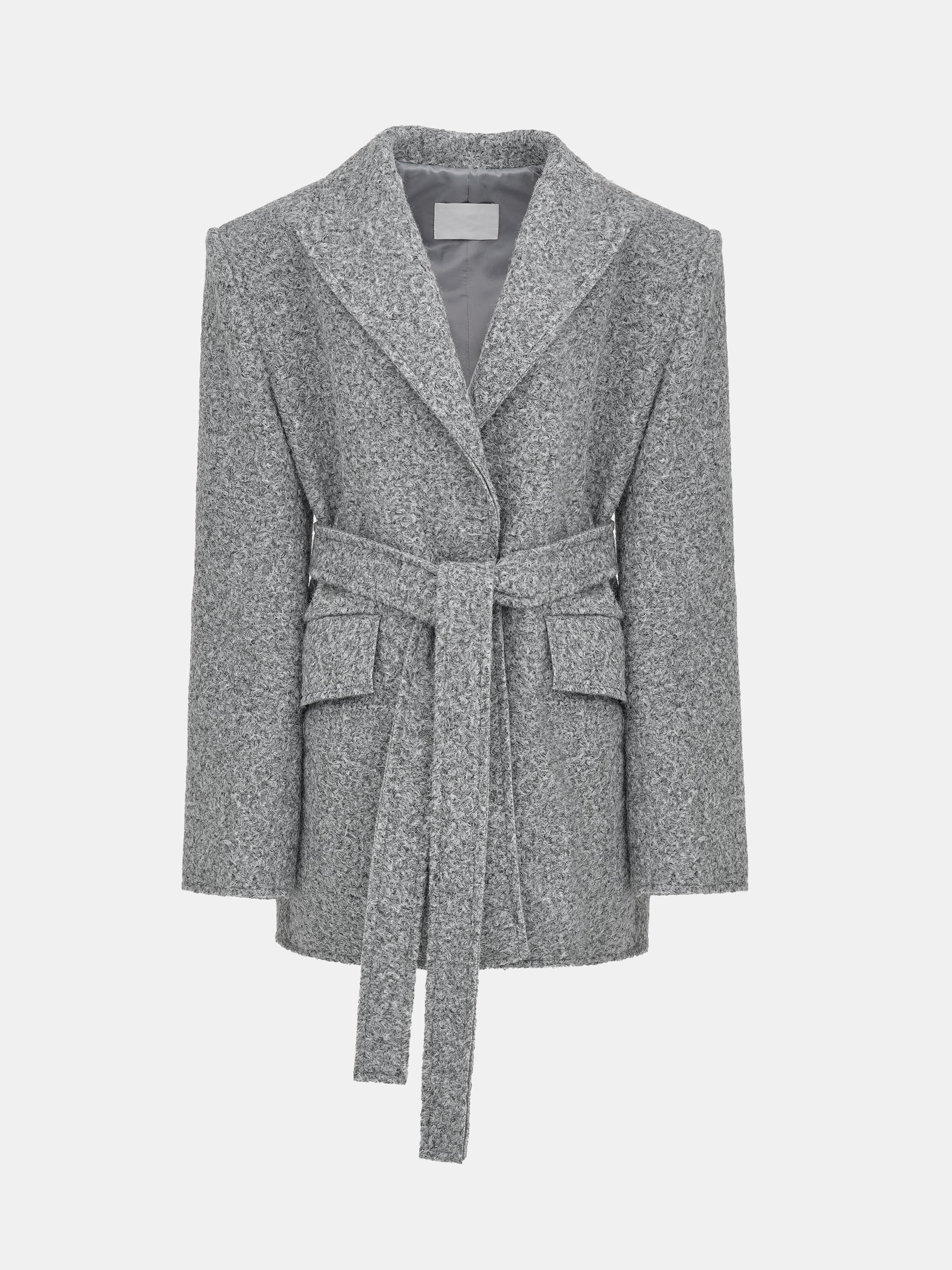 Oversized Shawl-Collar Blazer, Grey