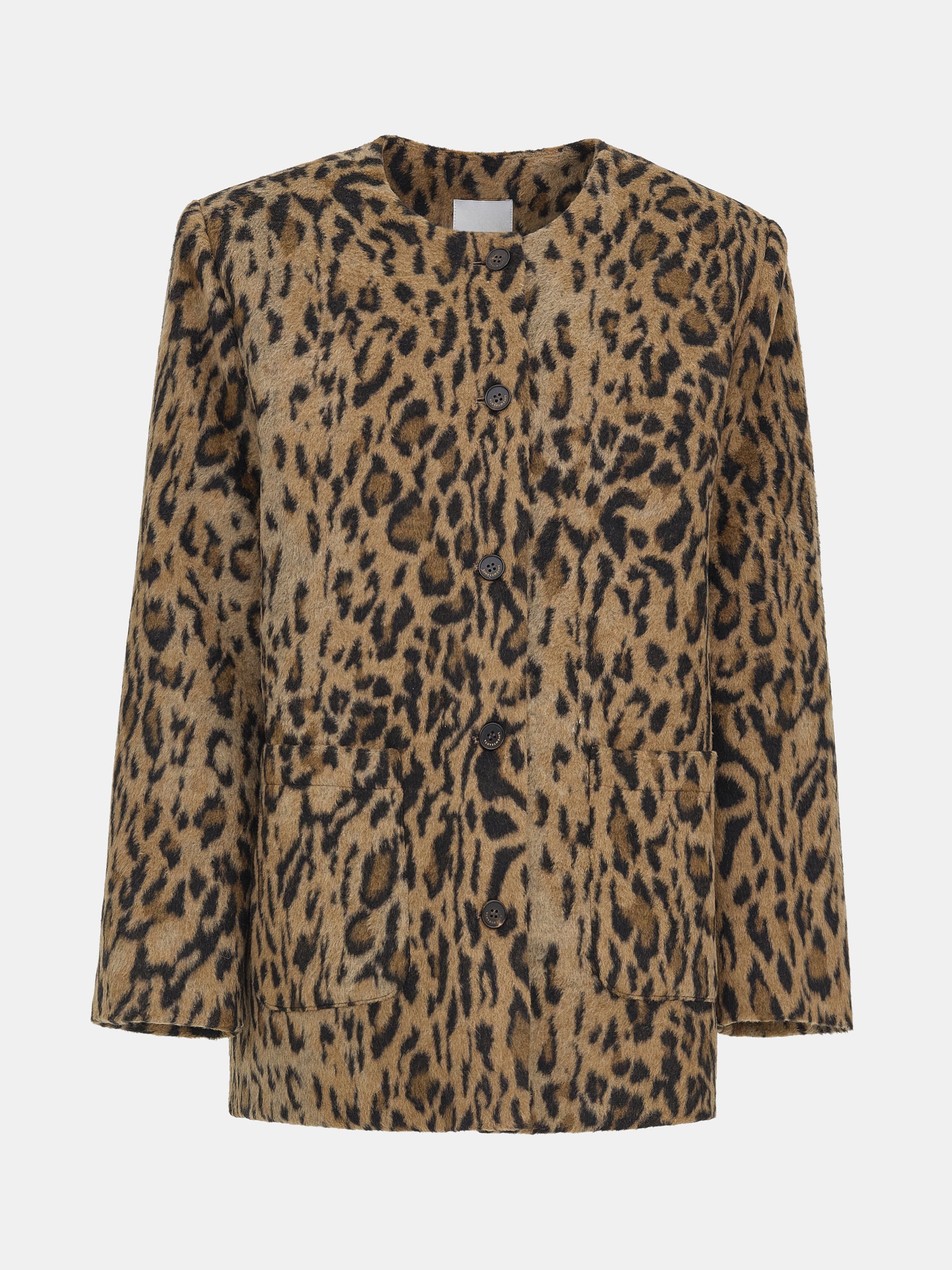 Leopard Faux-Fur Jacket, Brown