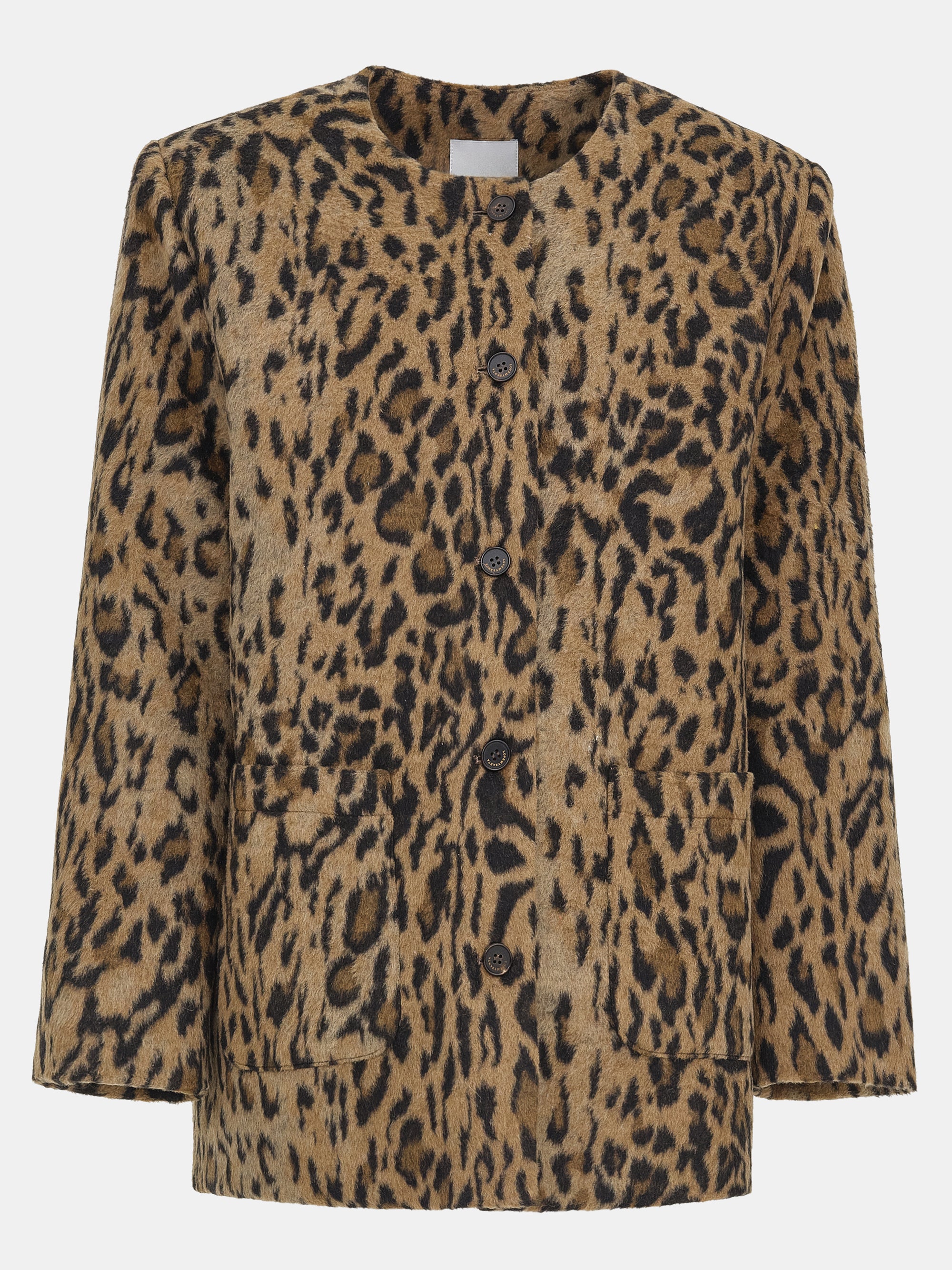 Leopard Faux-Fur Jacket, Brown