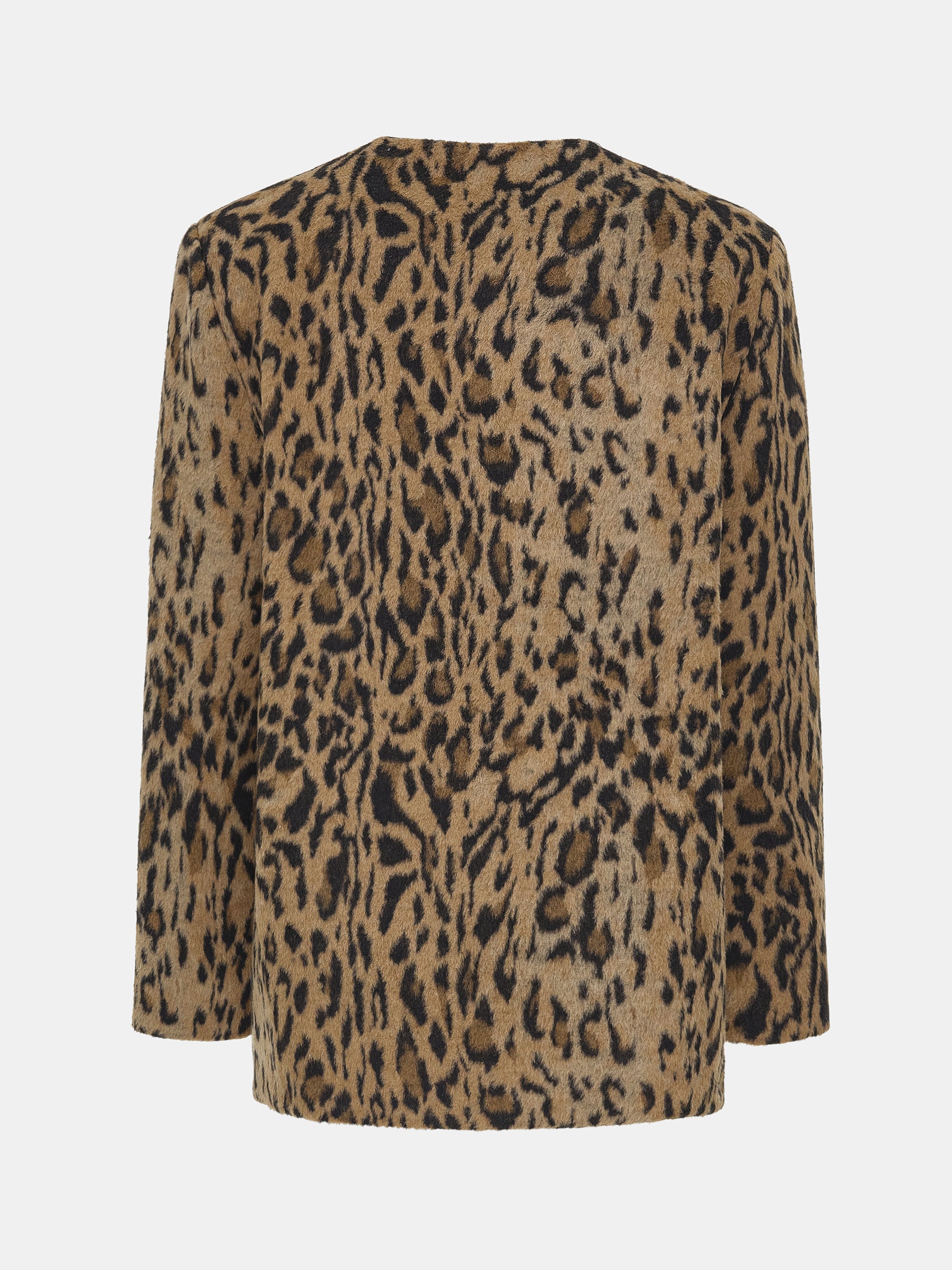Leopard Faux-Fur Jacket, Brown
