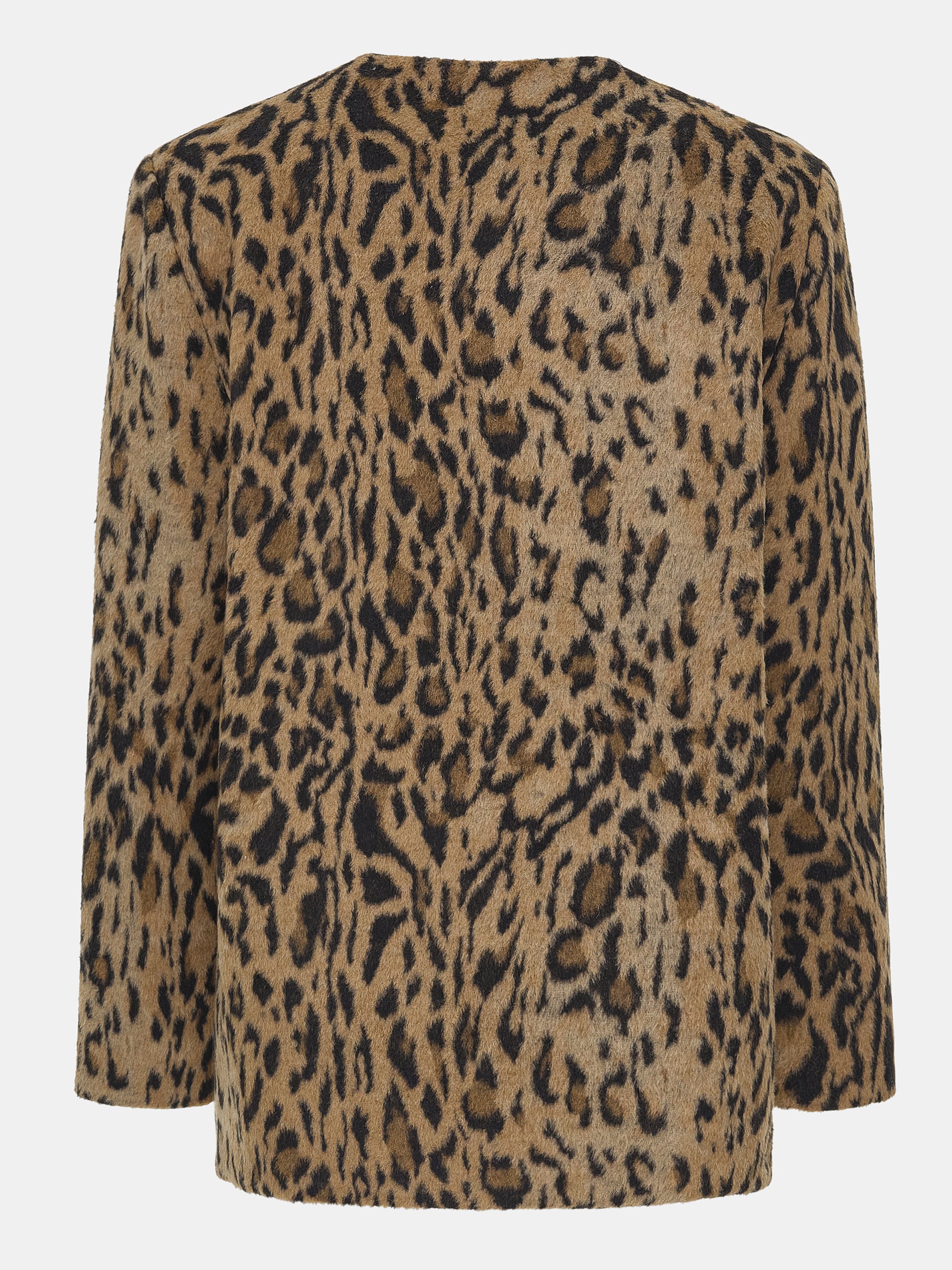 Leopard Faux-Fur Jacket, Brown
