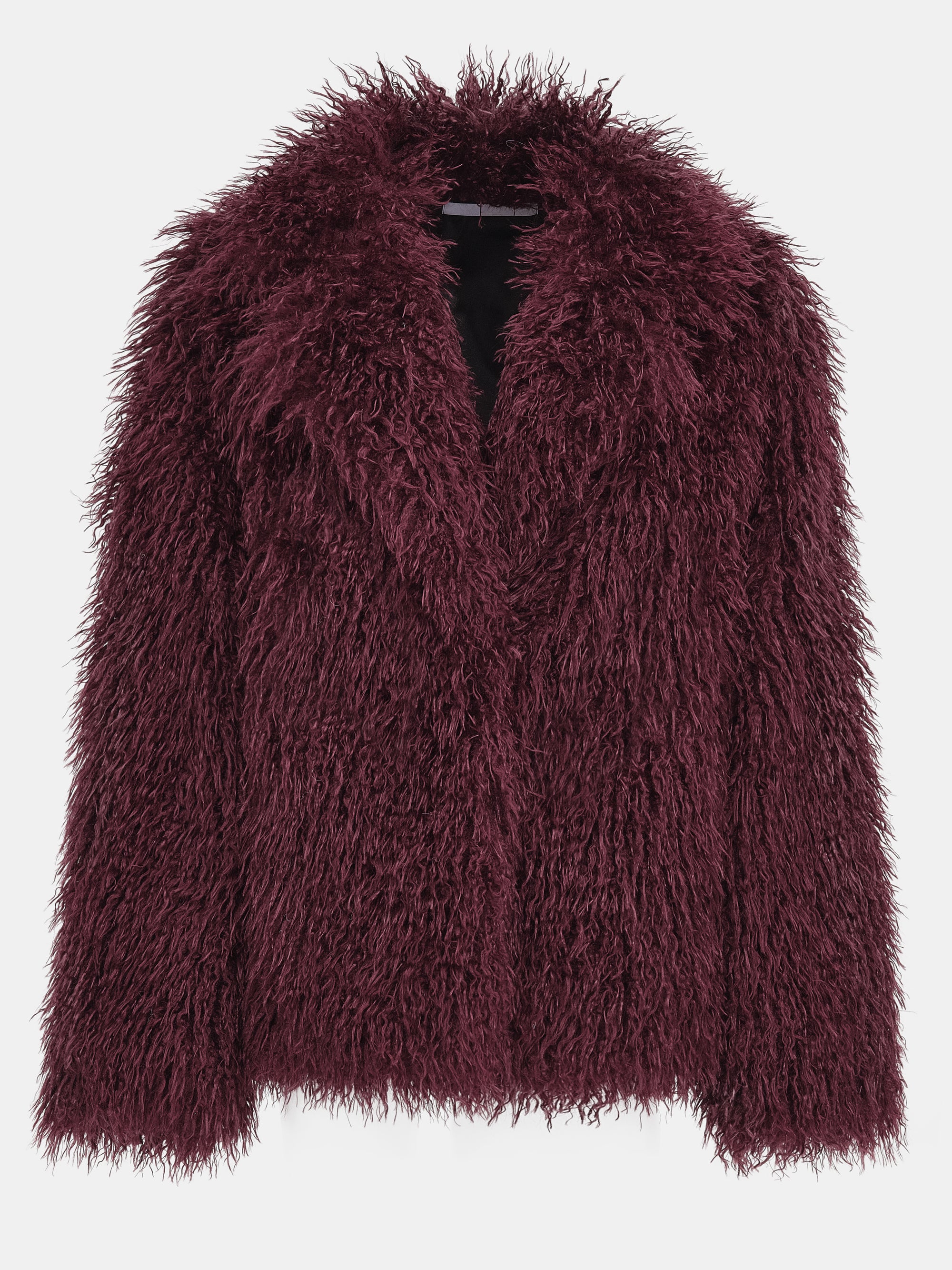 Faux-Fur Coat, Plum