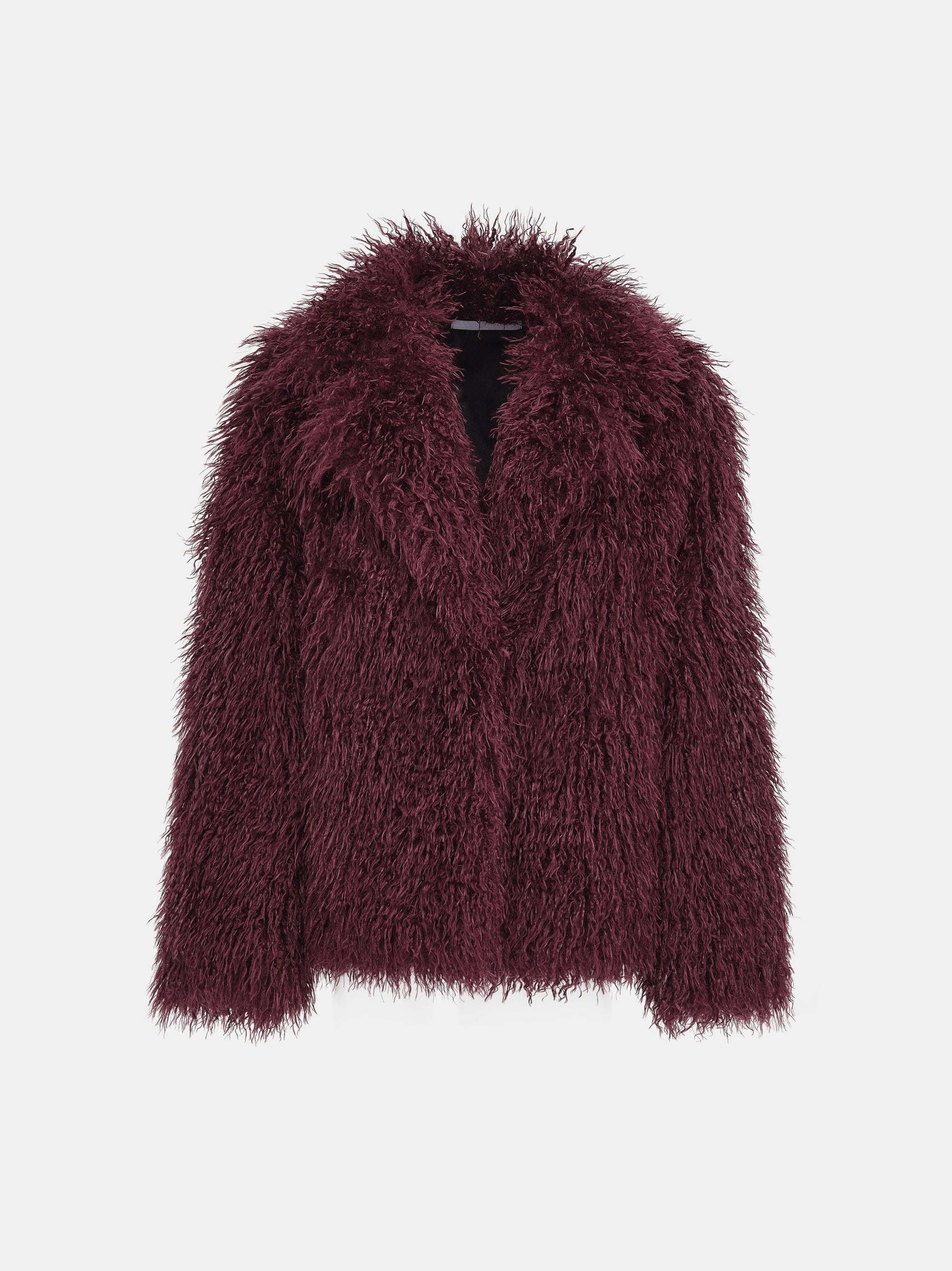 Faux-Fur Coat, Plum