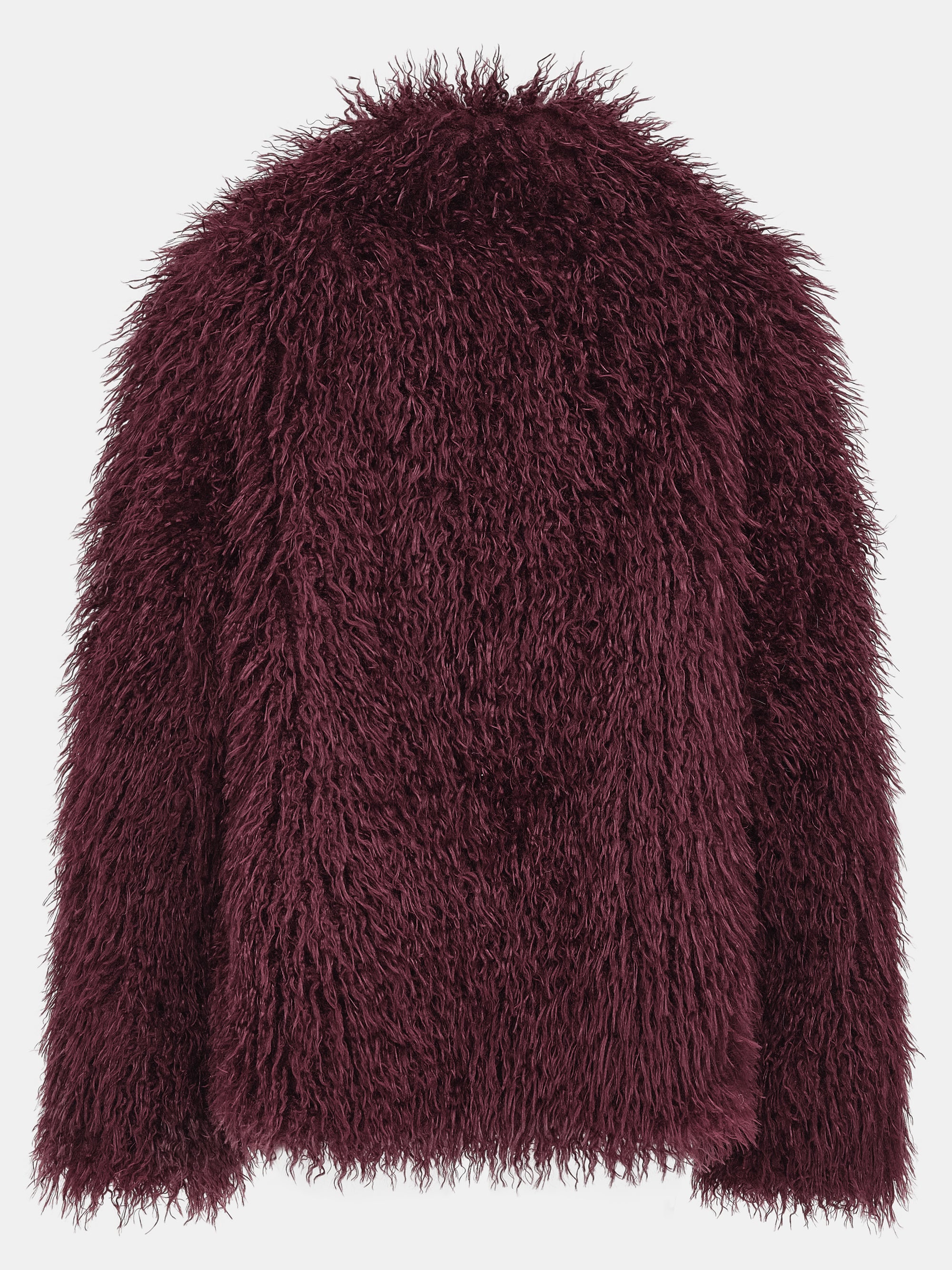 Faux-Fur Coat, Plum