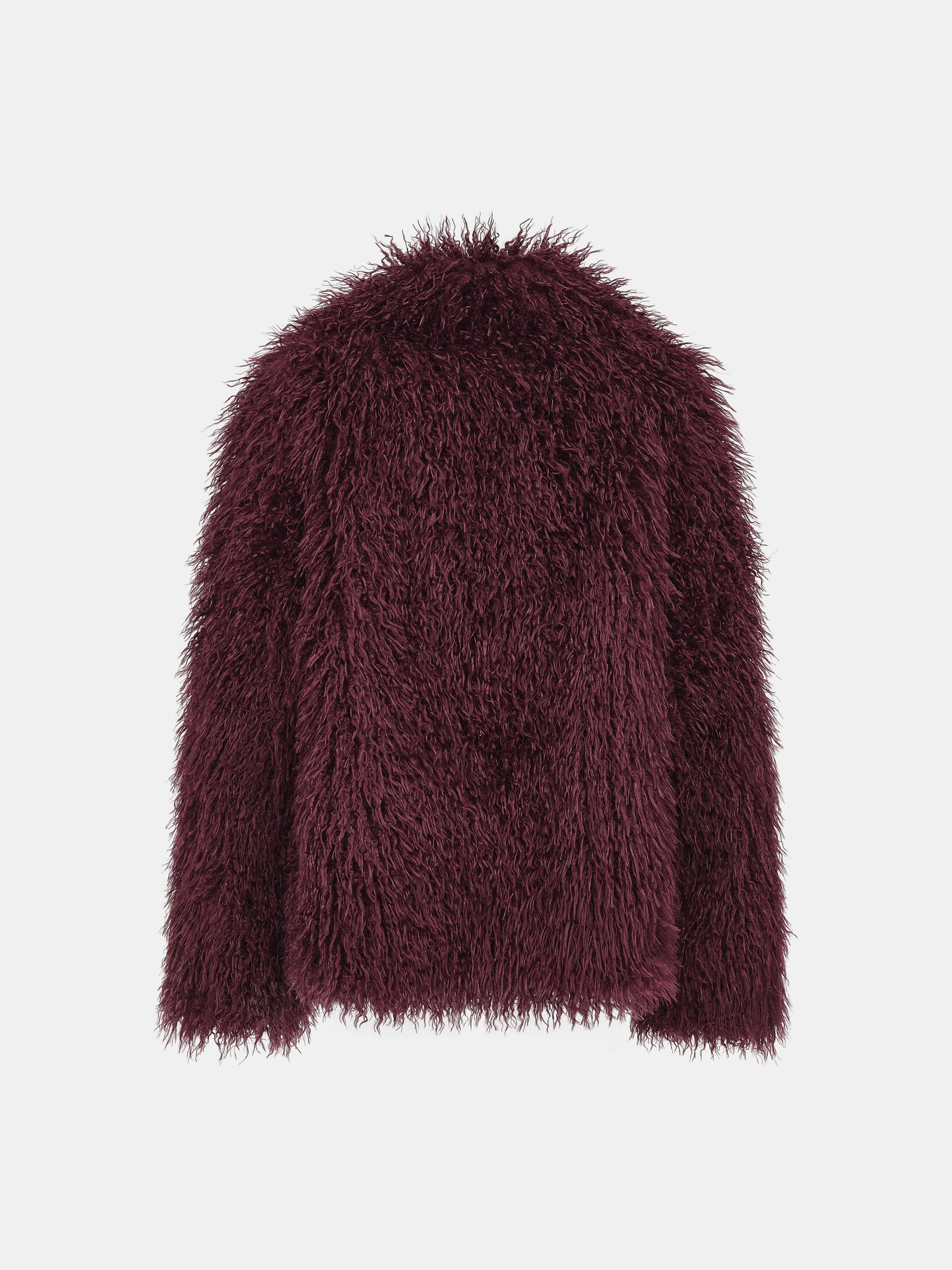Faux-Fur Coat, Plum