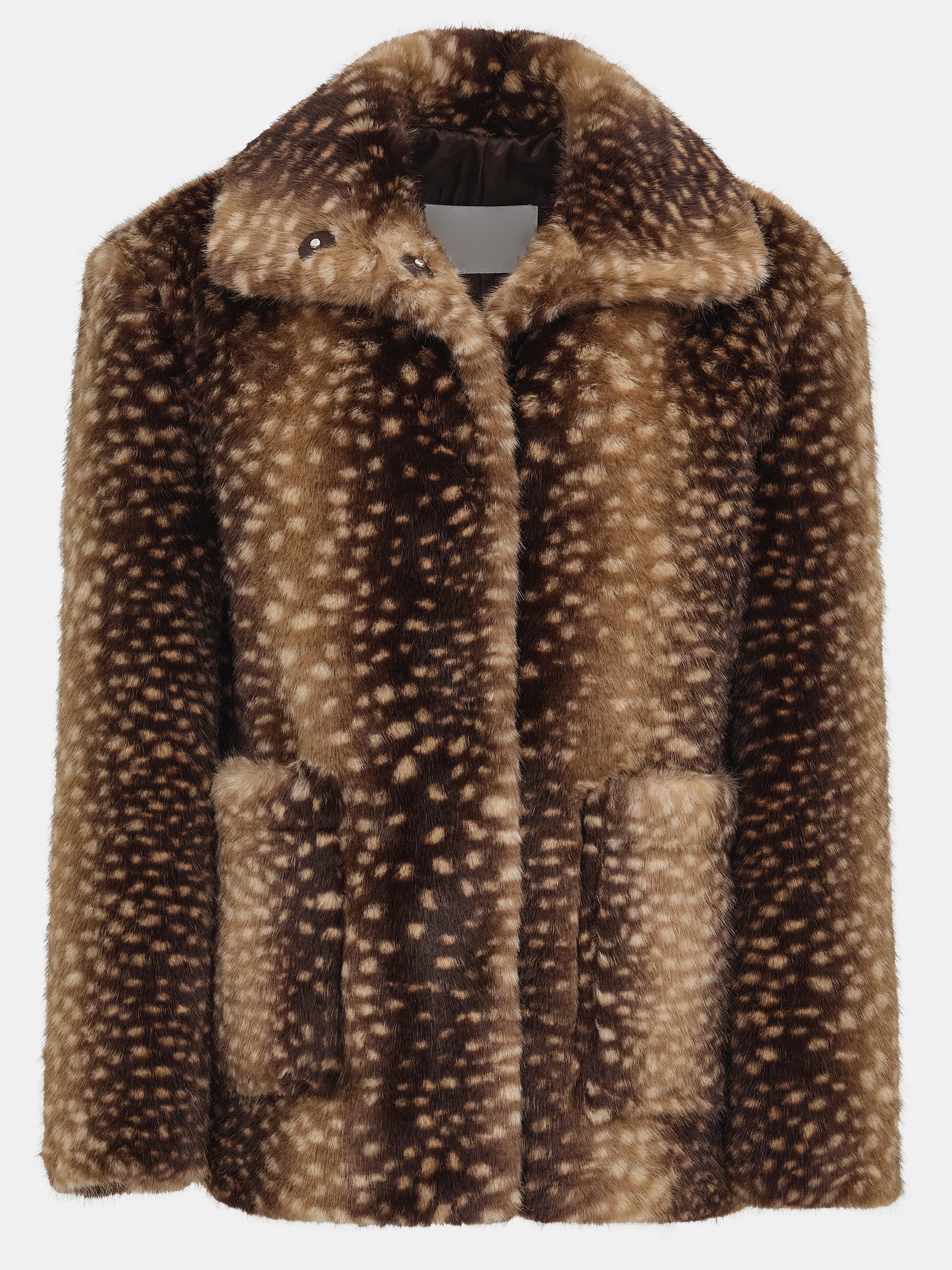 Animal Print Faux-Fur Jacket, Brown