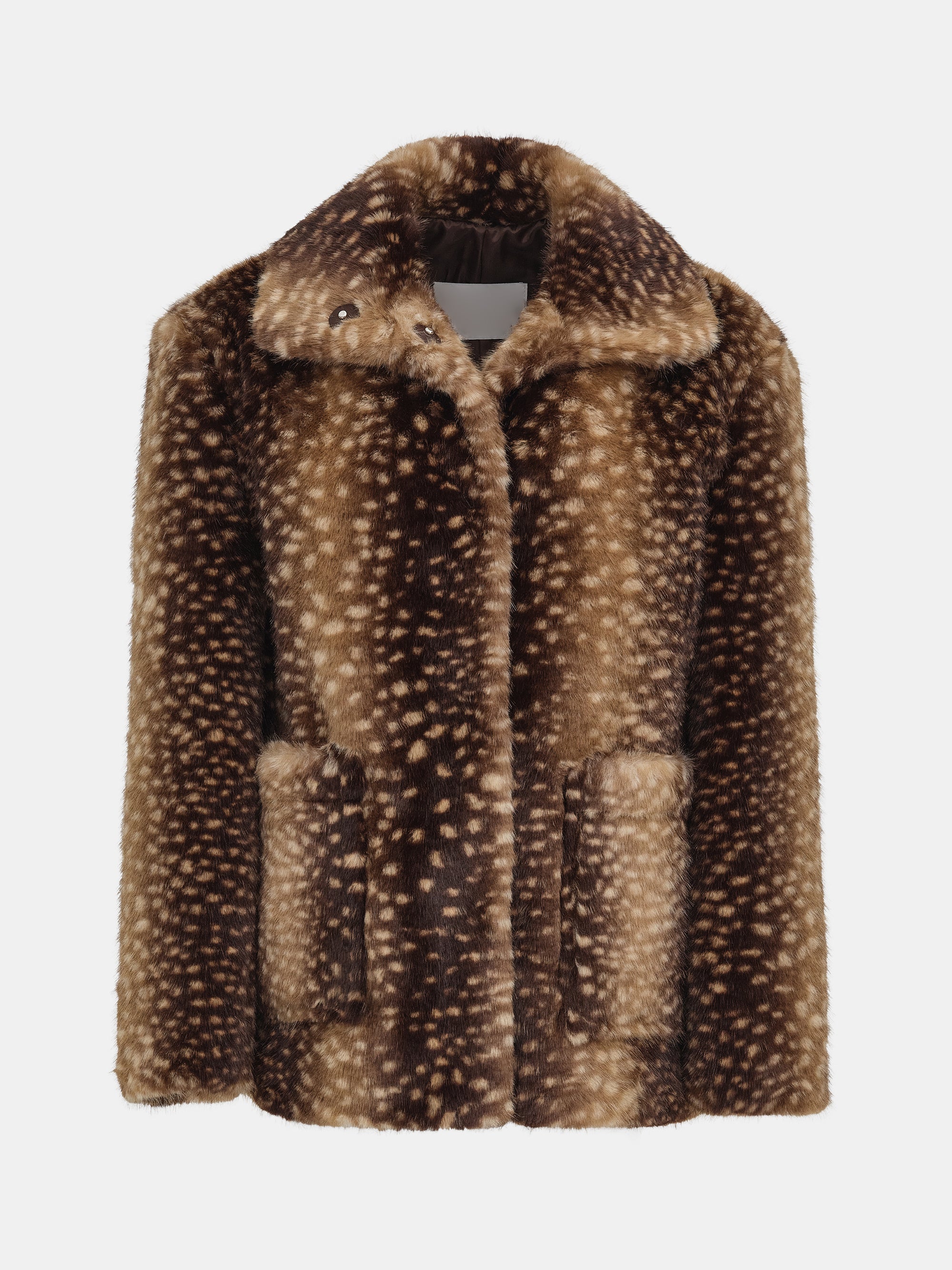 Animal Print Faux-Fur Jacket, Brown