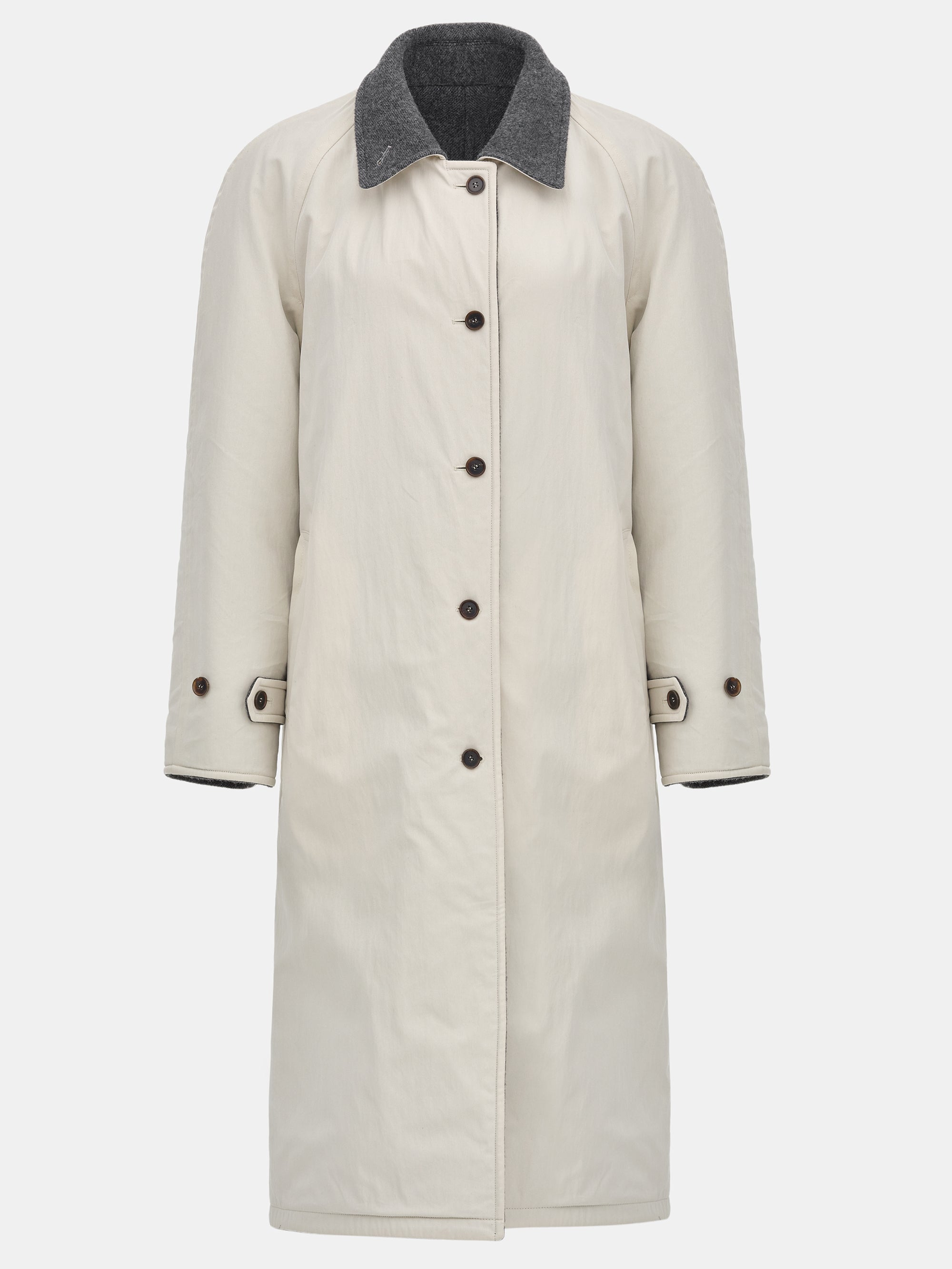 Reversible Wool Coat, Charcoal