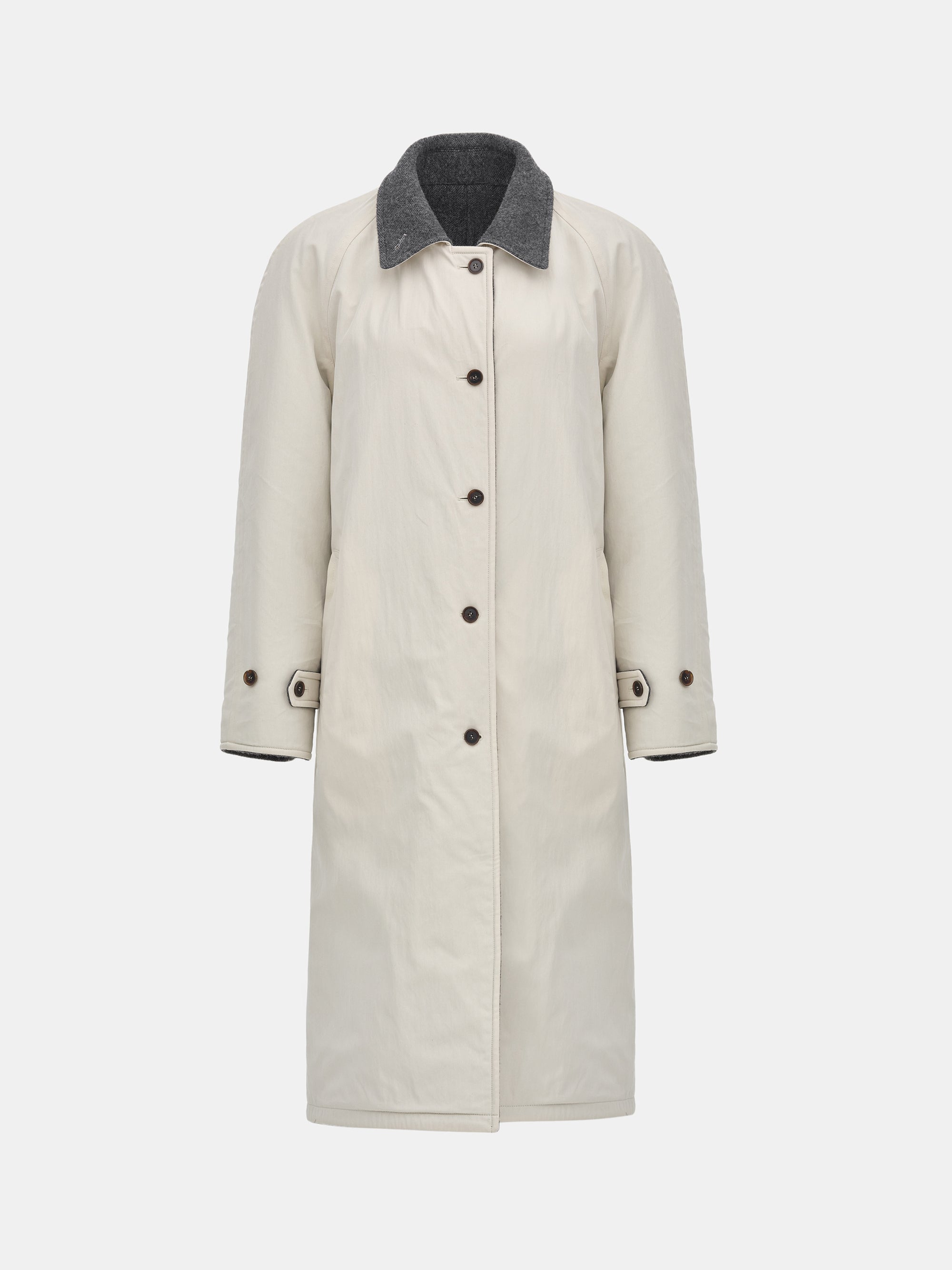 Reversible Wool Coat, Charcoal