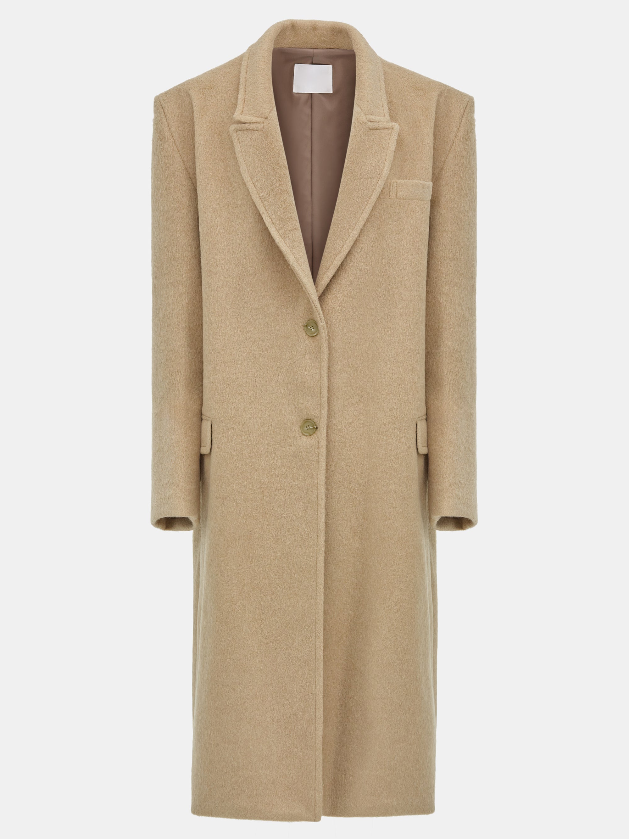 Oversized Brushed Coat, Beige