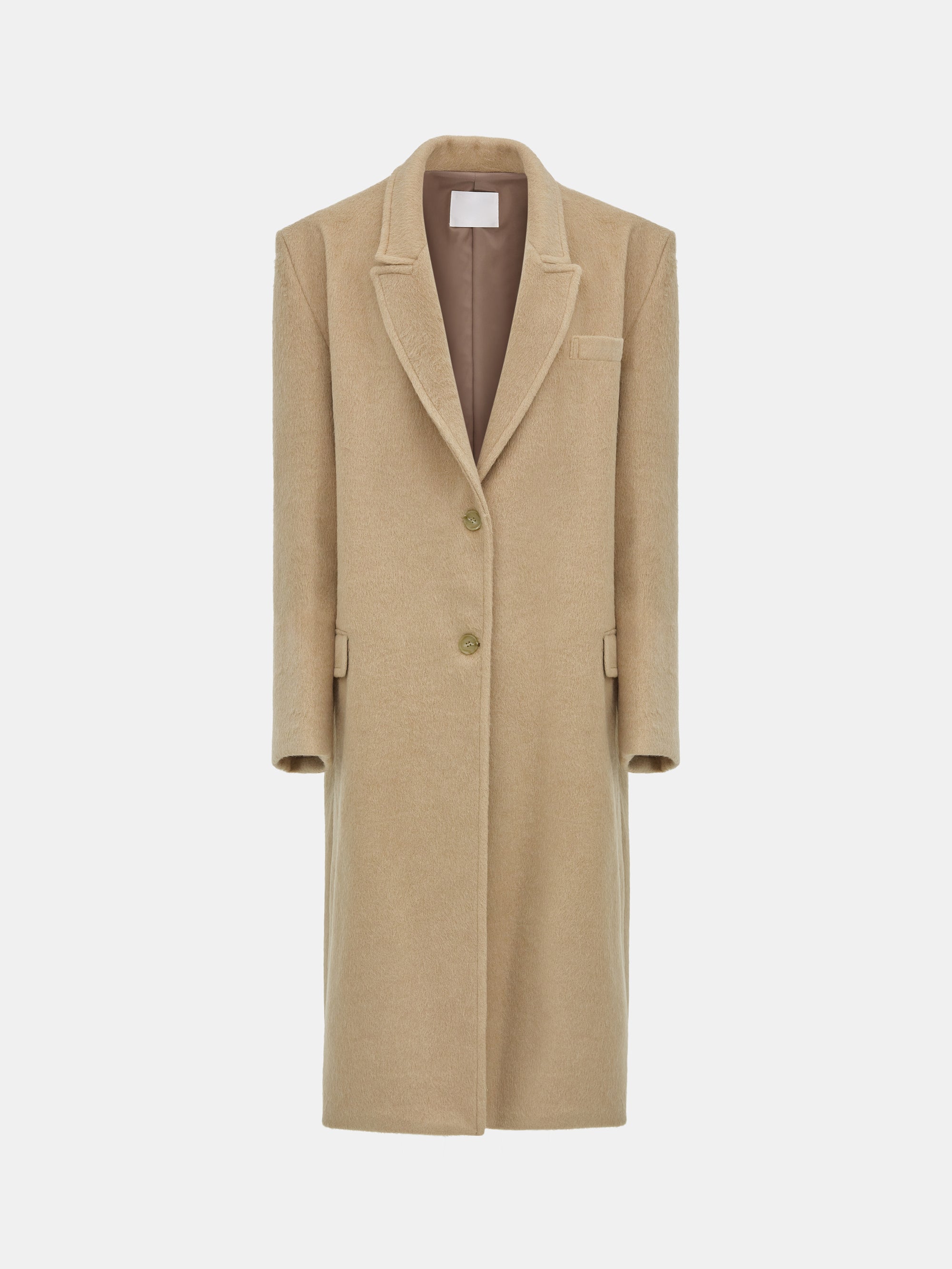 Oversized Brushed Coat, Beige