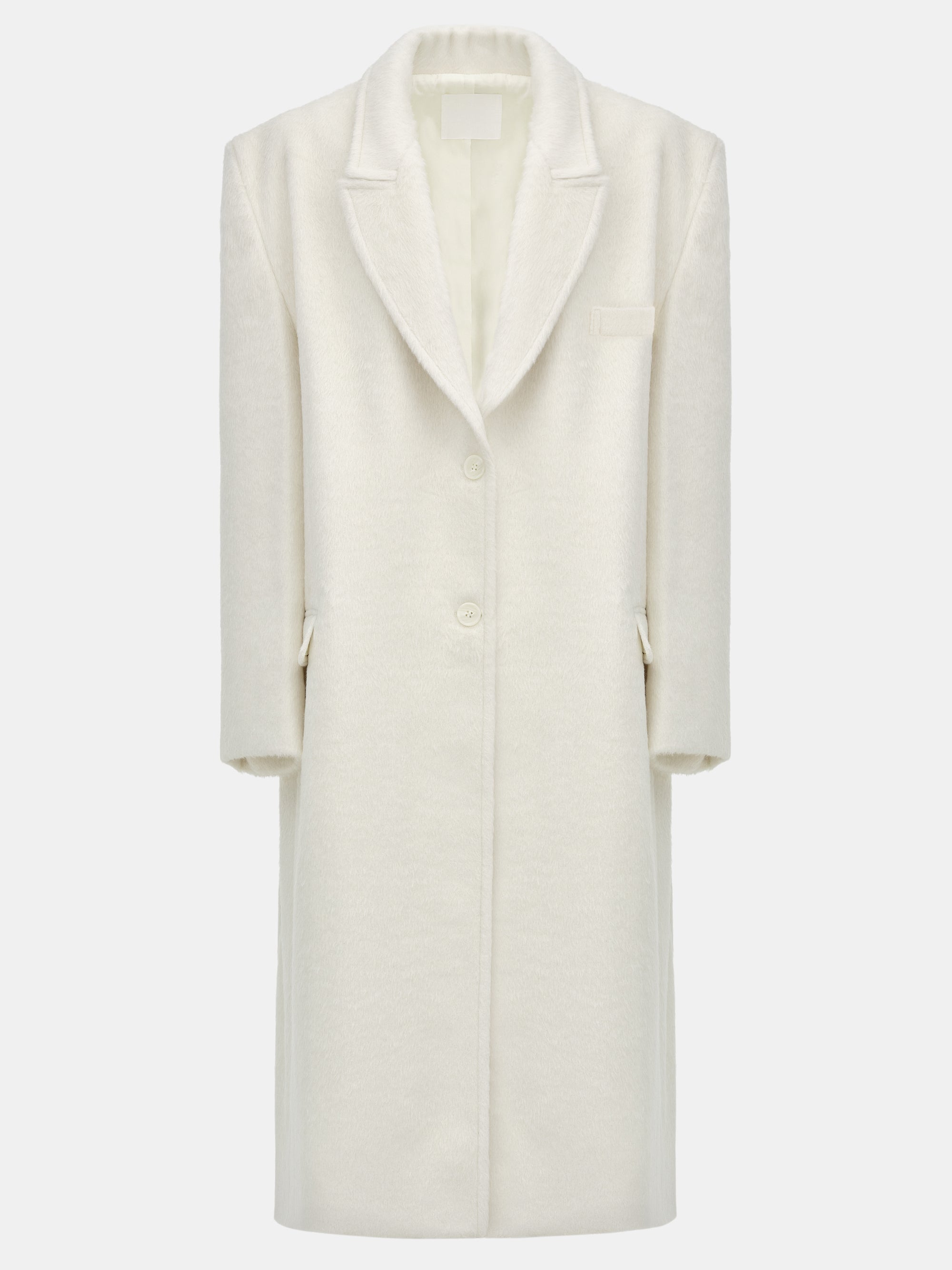 Oversized Brushed Coat, White