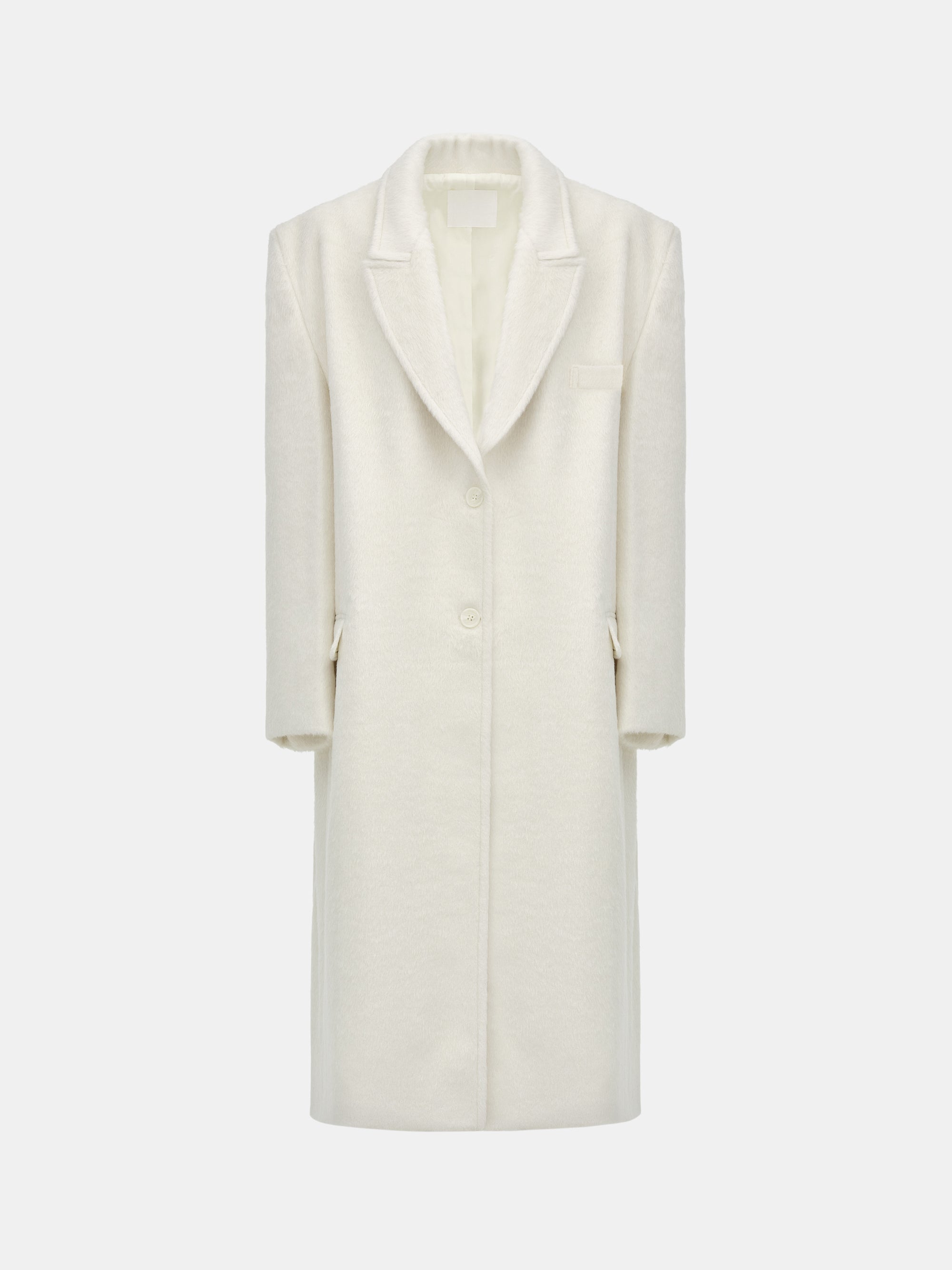 Oversized Brushed Coat, White