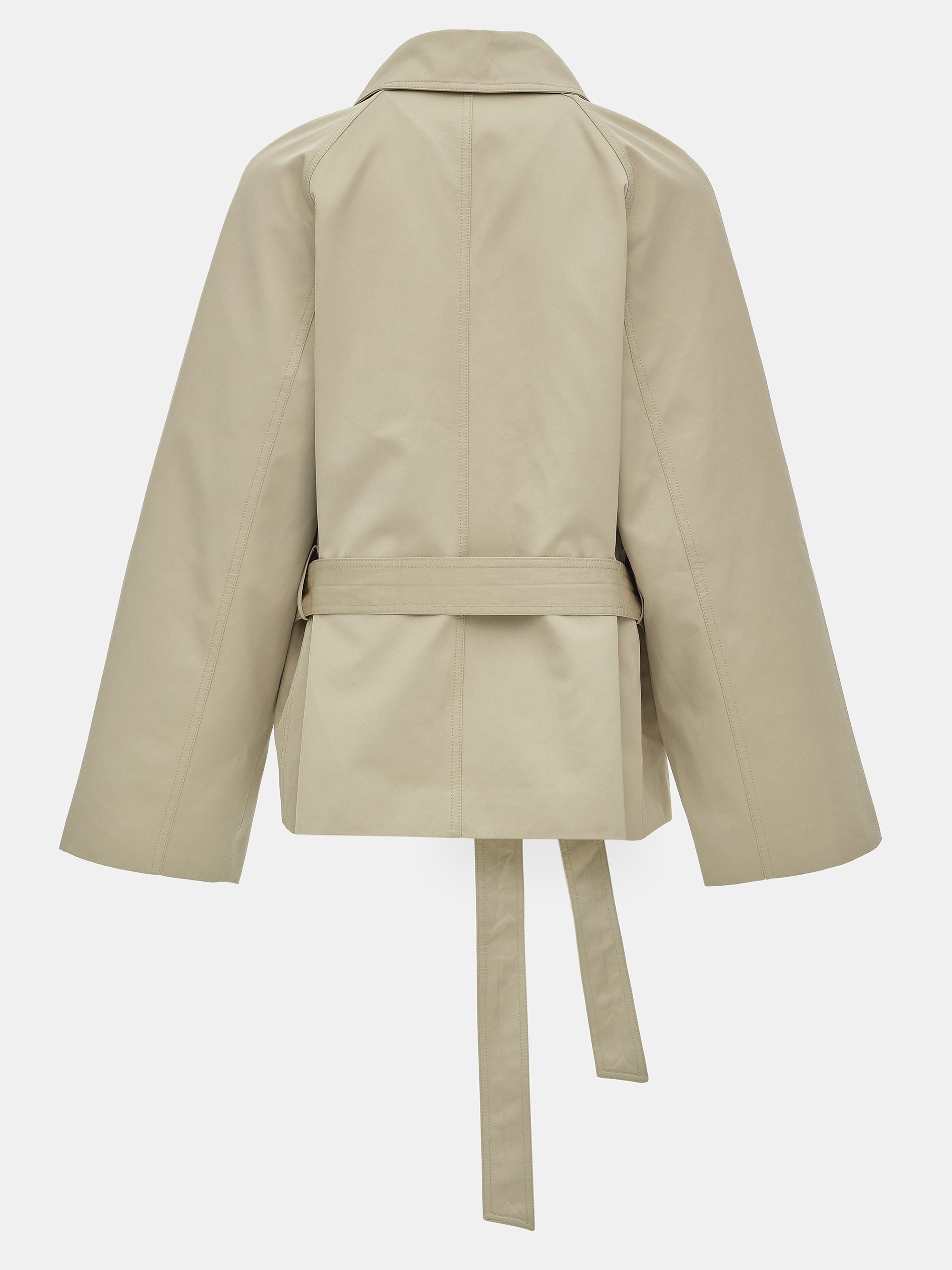 Scarf Short Trench Coat, Beige