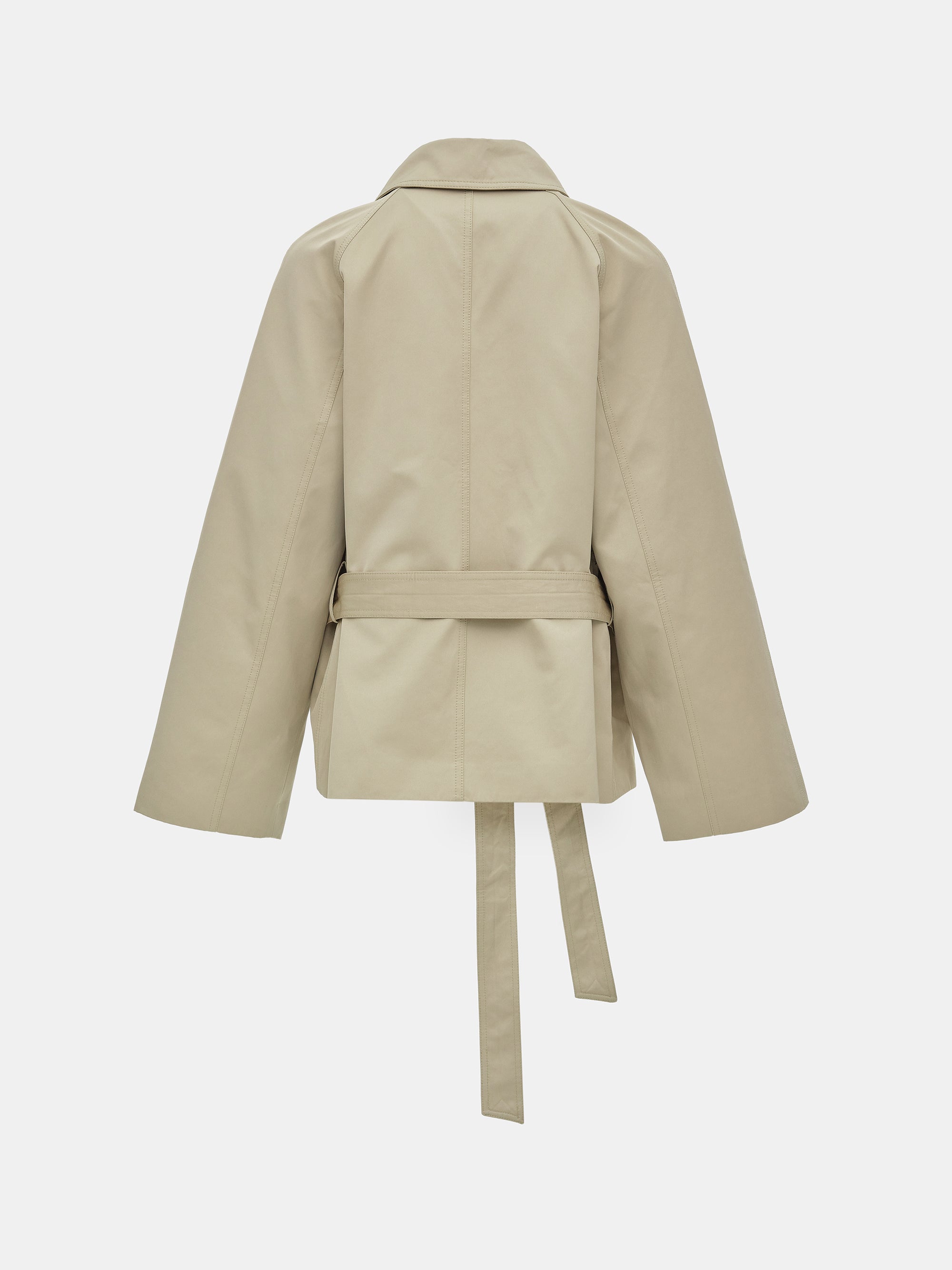 Scarf Short Trench Coat, Beige