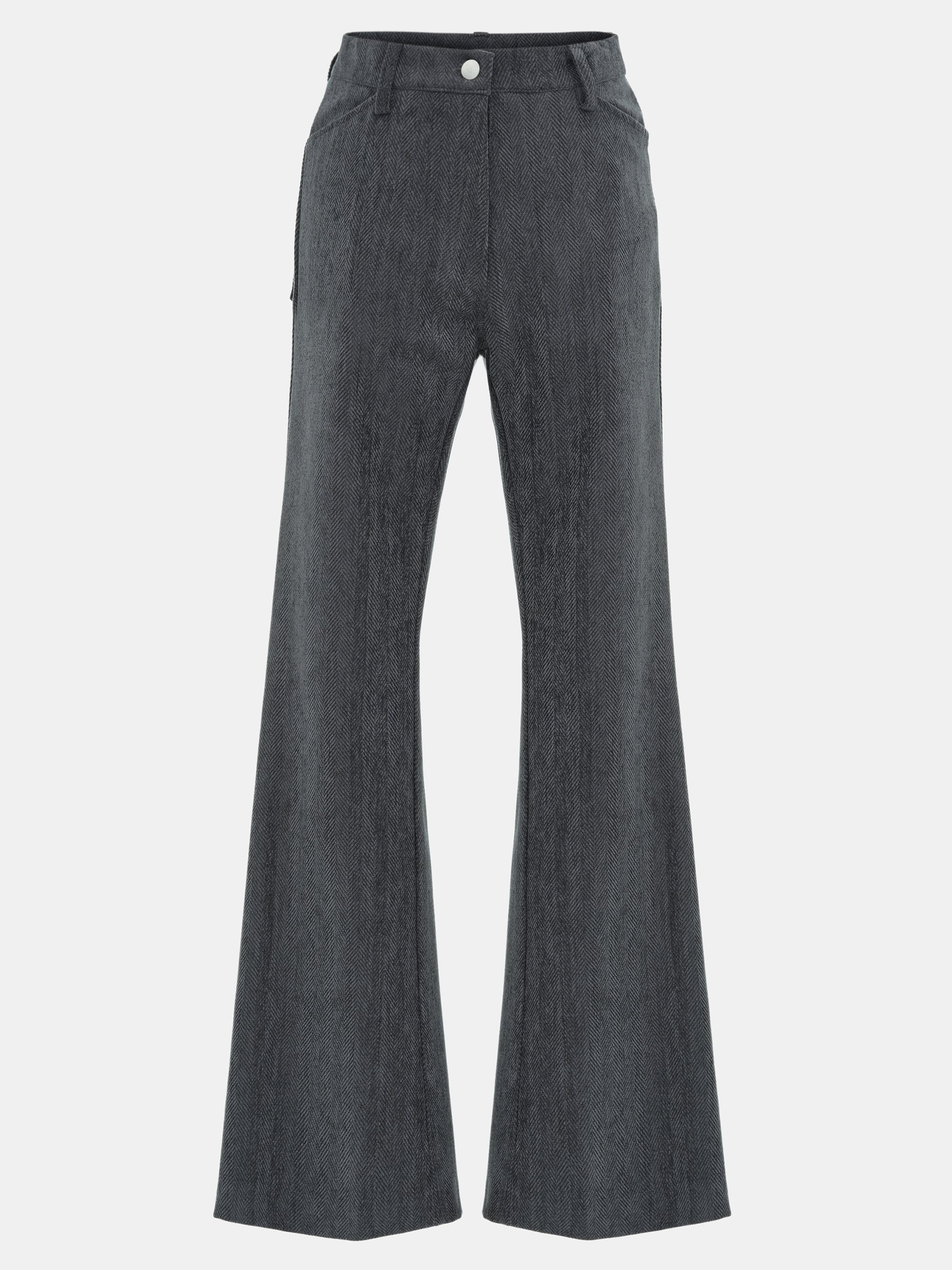 Tailored Corduroy Velvet Pants, Charcoal