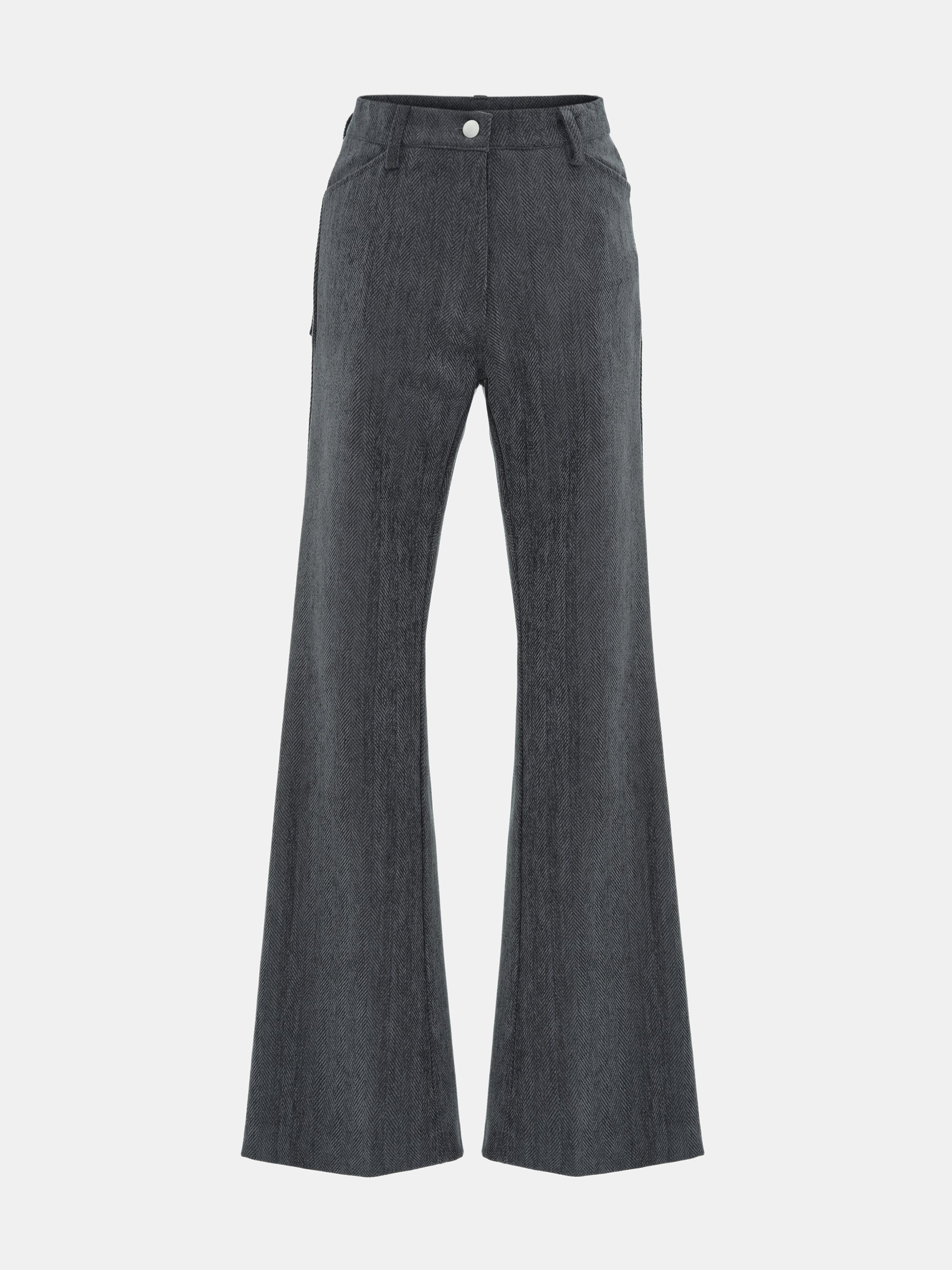 Tailored Corduroy Velvet Pants, Charcoal