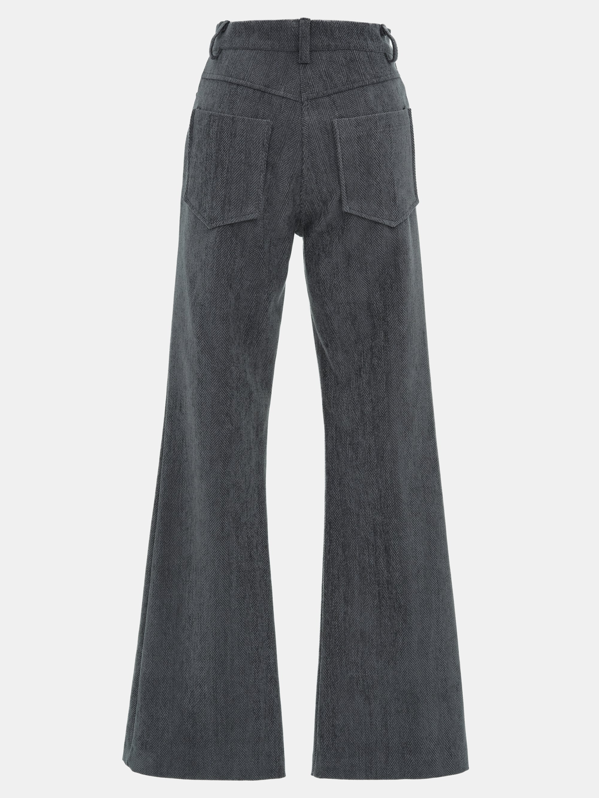 Tailored Corduroy Velvet Pants, Charcoal