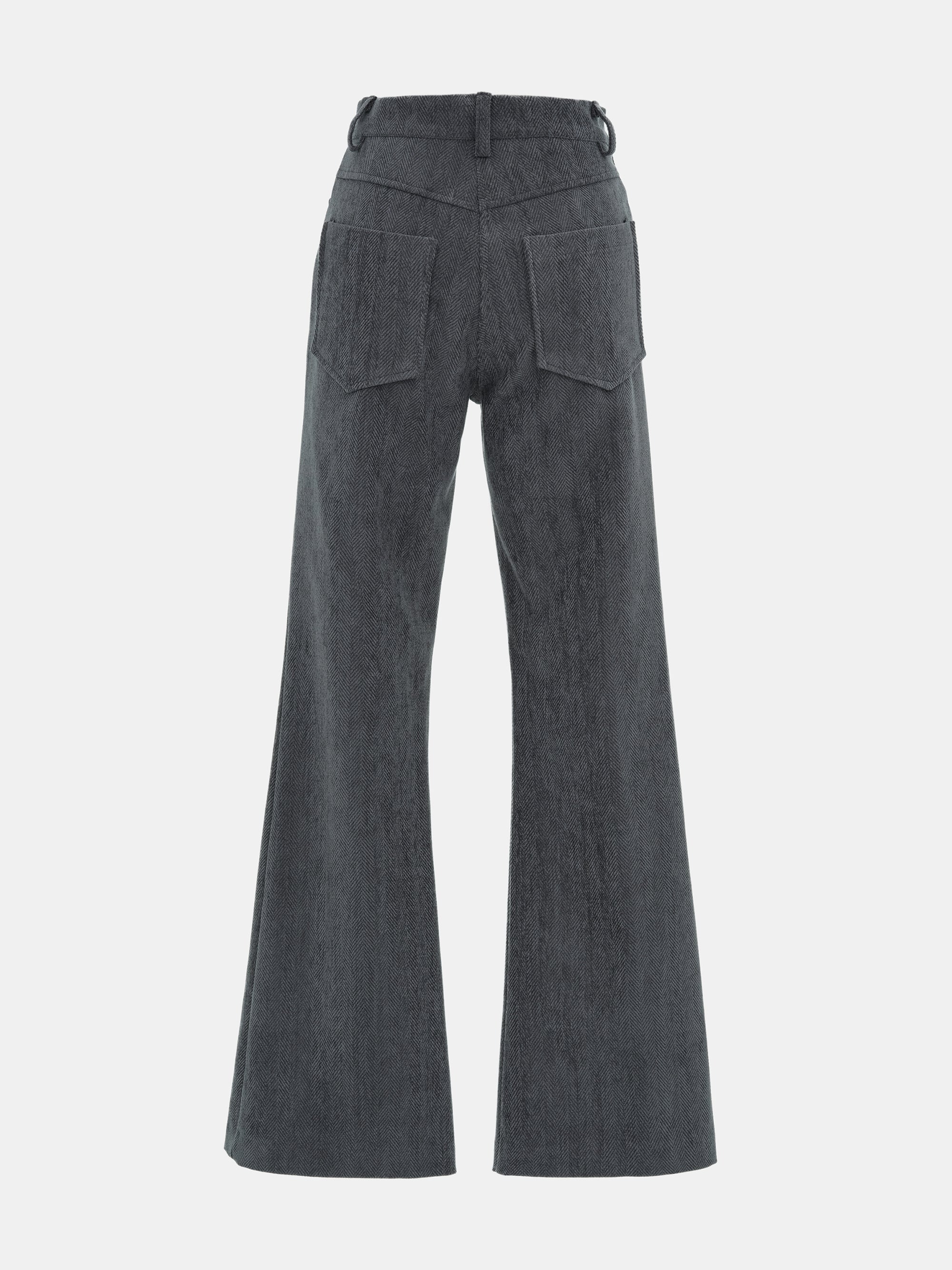 Tailored Corduroy Velvet Pants, Charcoal
