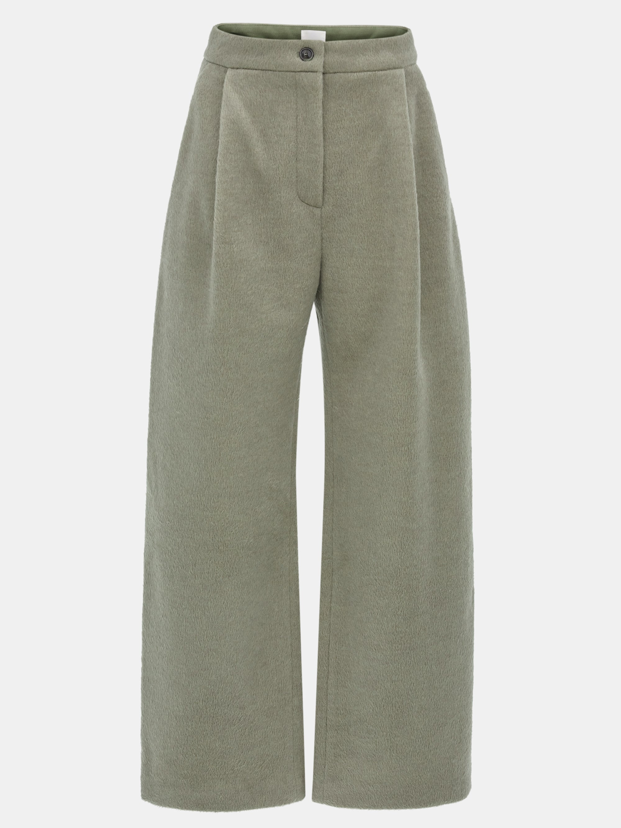 Brushed Wide Trousers, Beige