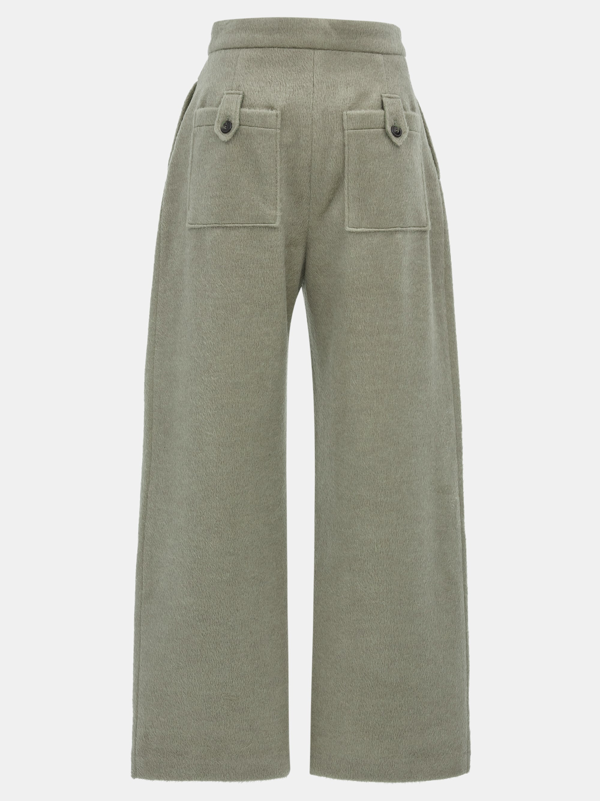 Brushed Wide Trousers, Beige