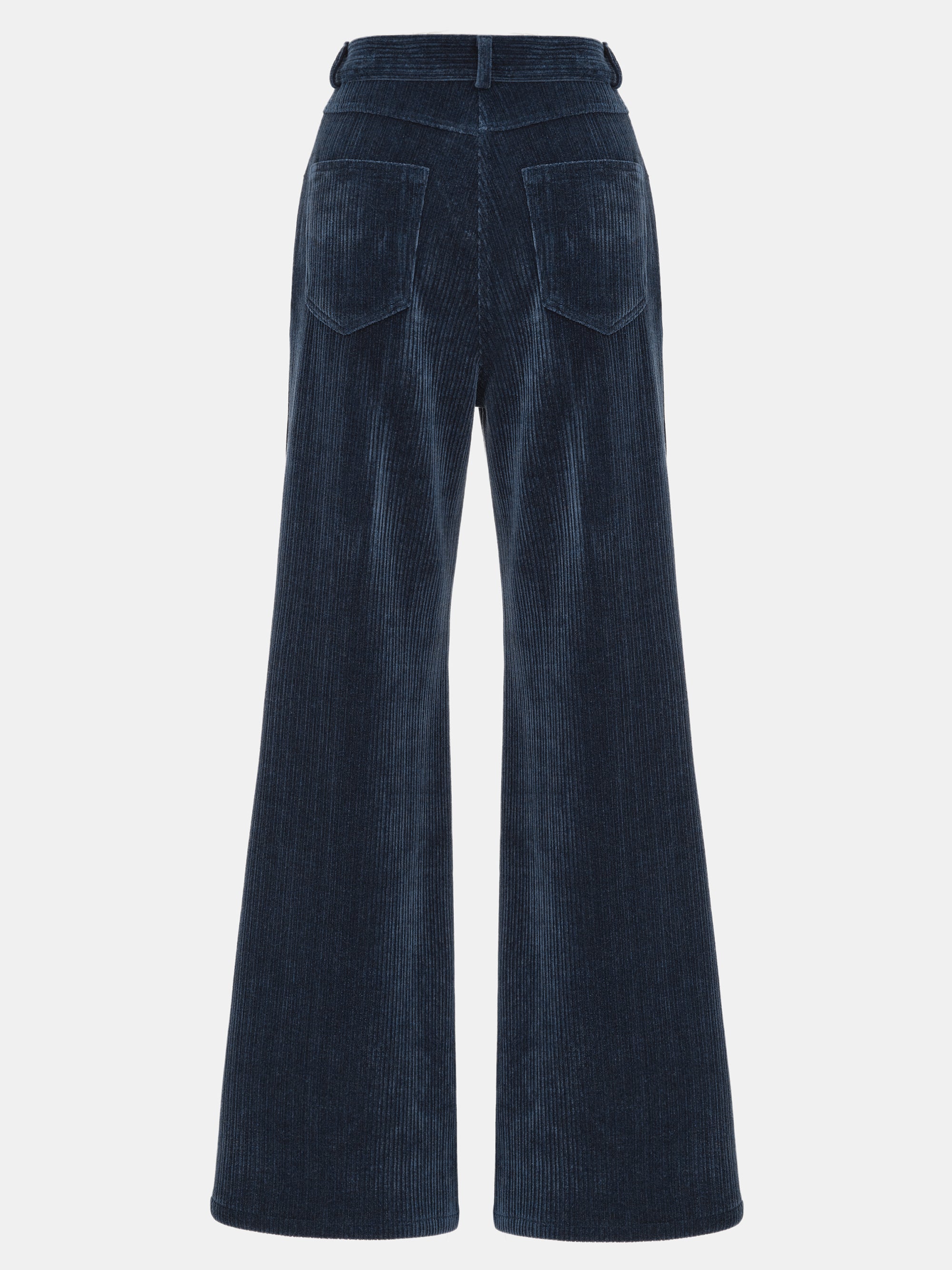 Flared Corduroy Velvet Pants, Navy