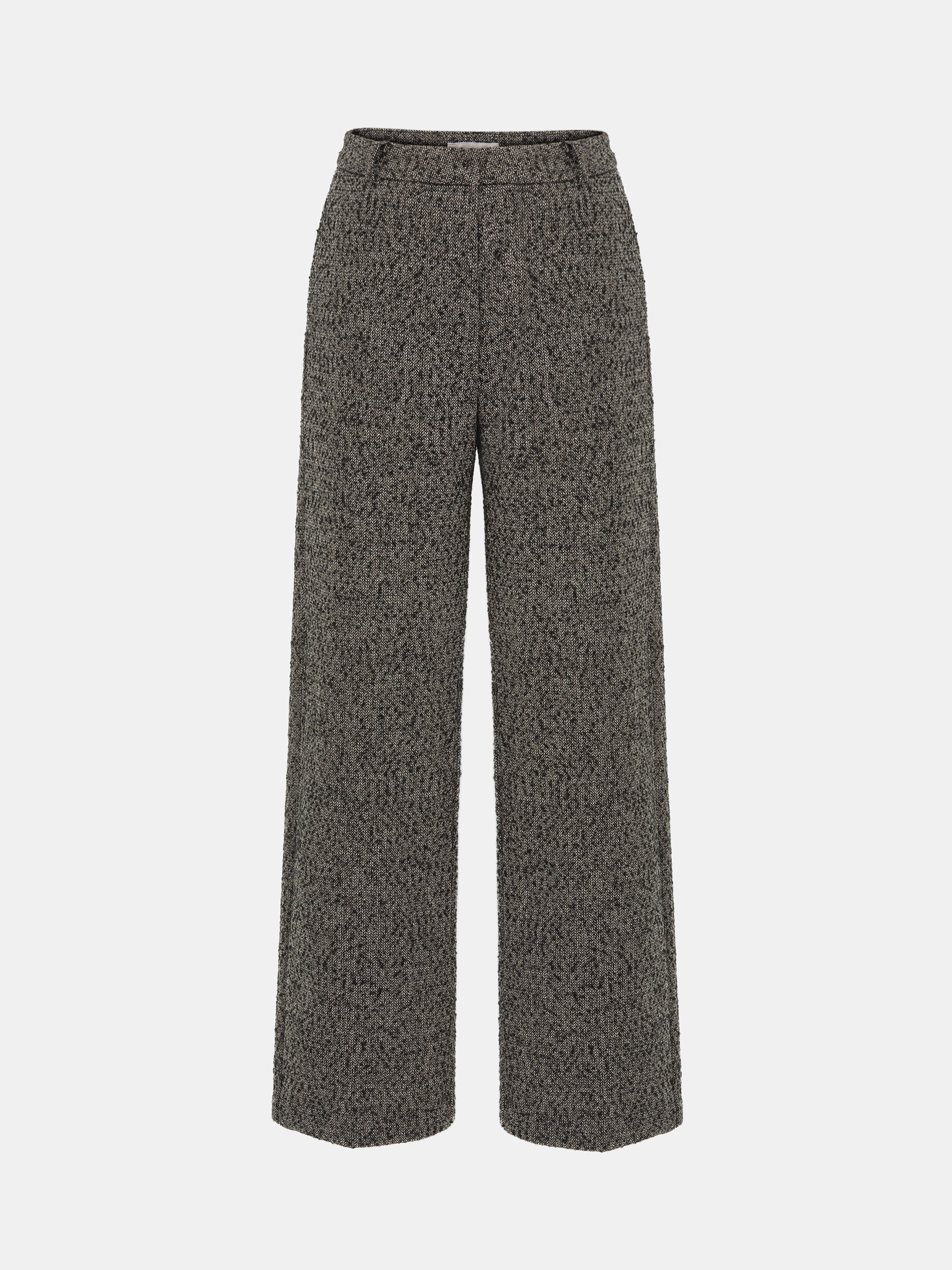 Wool-Blend Trousers, Black