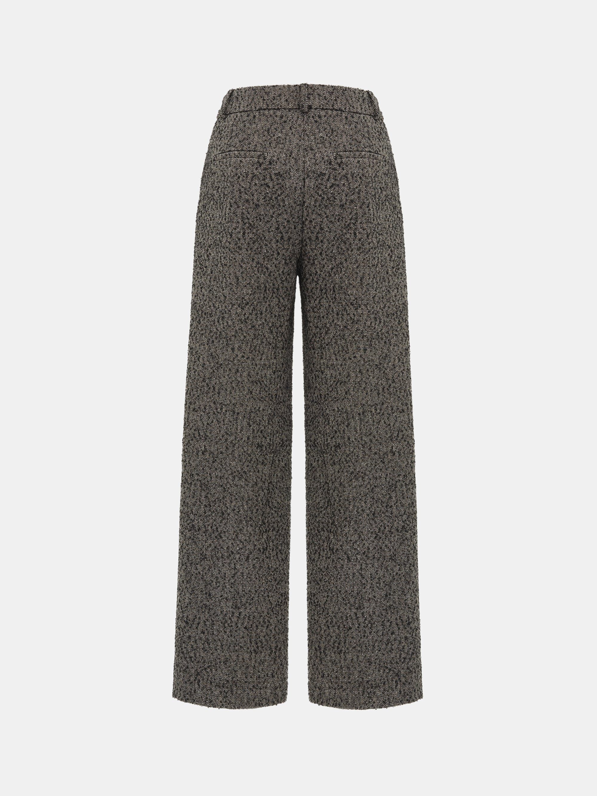 Wool-Blend Trousers, Black