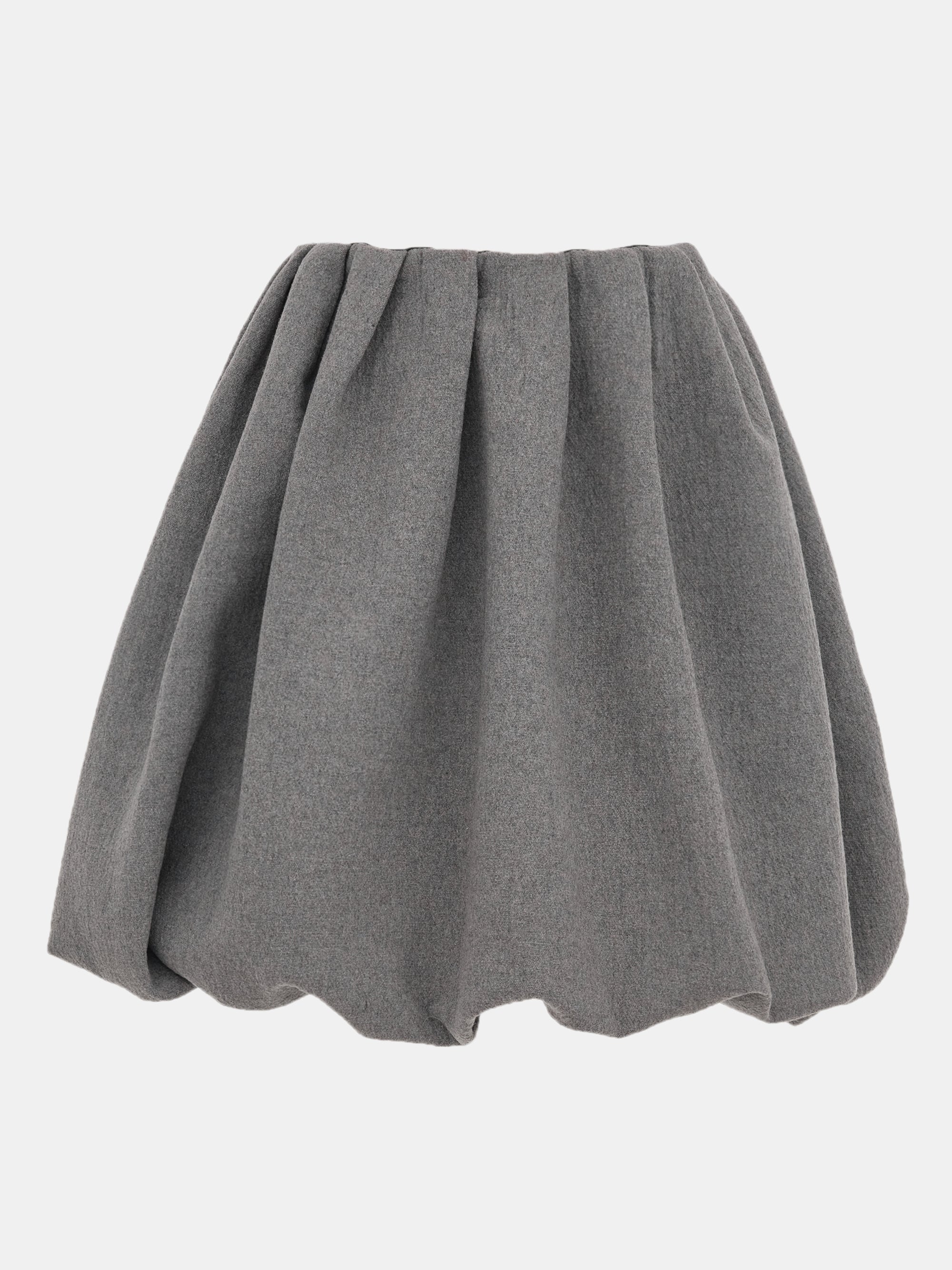 Elastic Waist Bubble Skirt, Grey