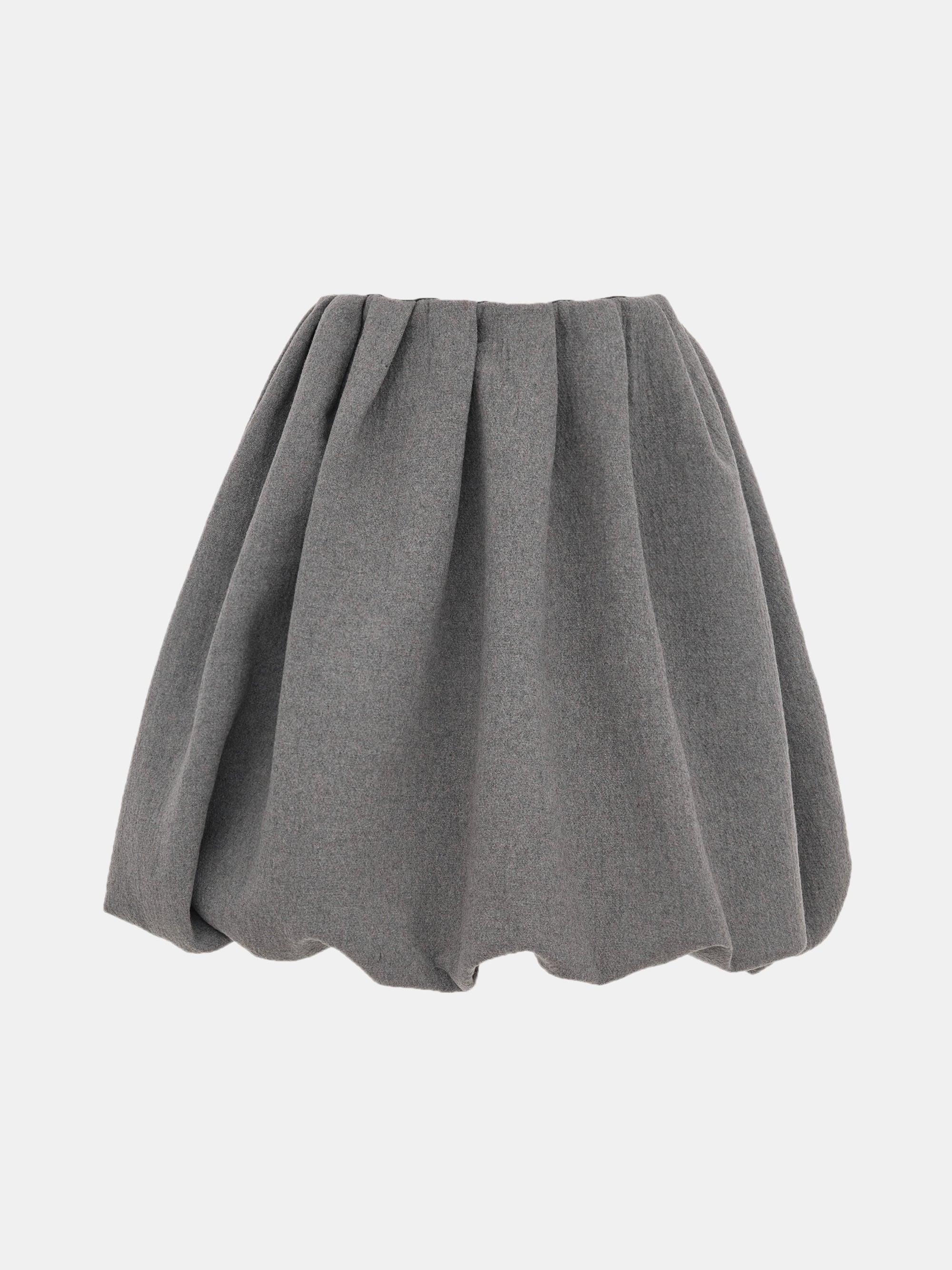 Elastic Waist Bubble Skirt, Grey