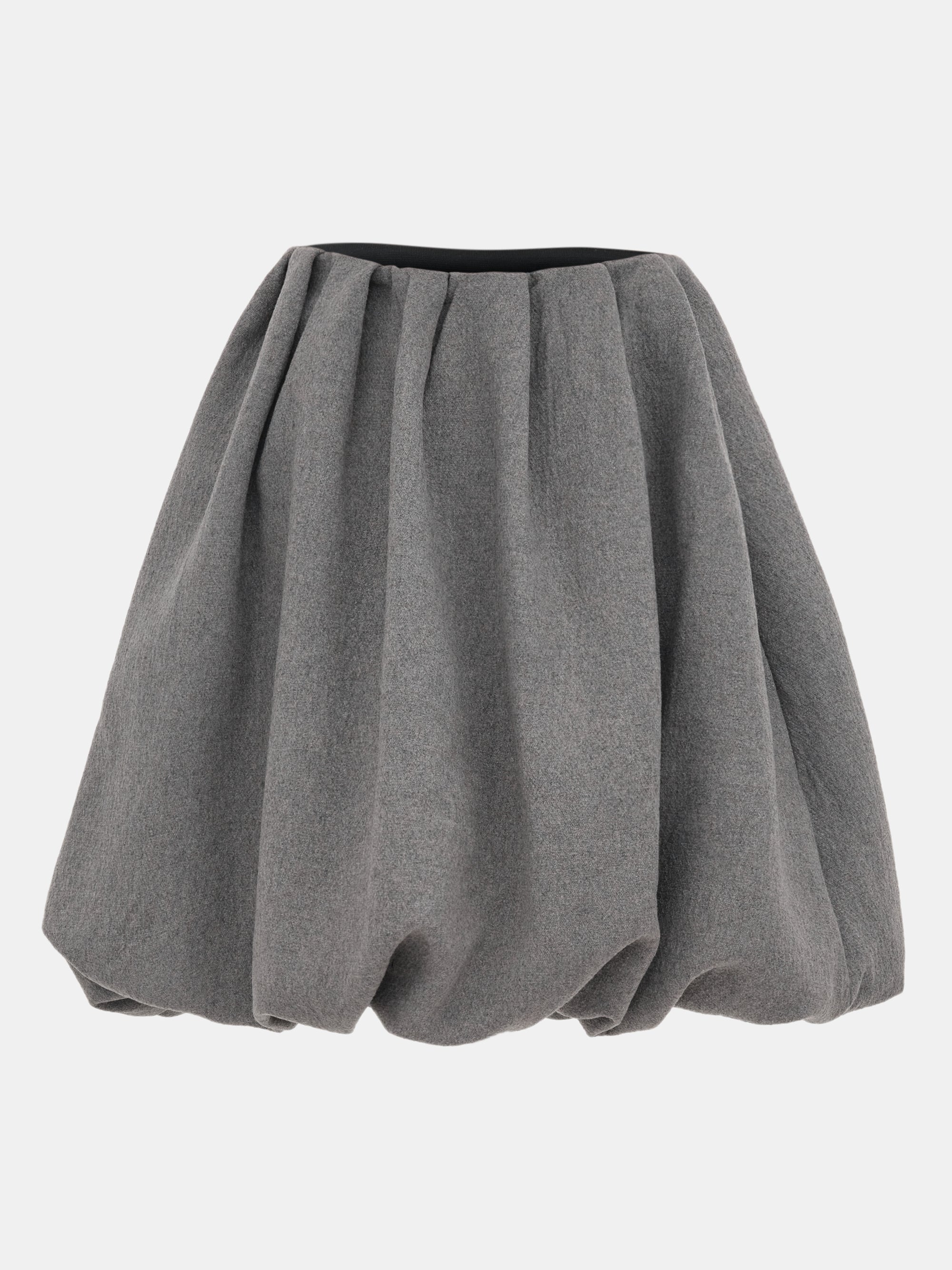 Elastic Waist Bubble Skirt, Grey