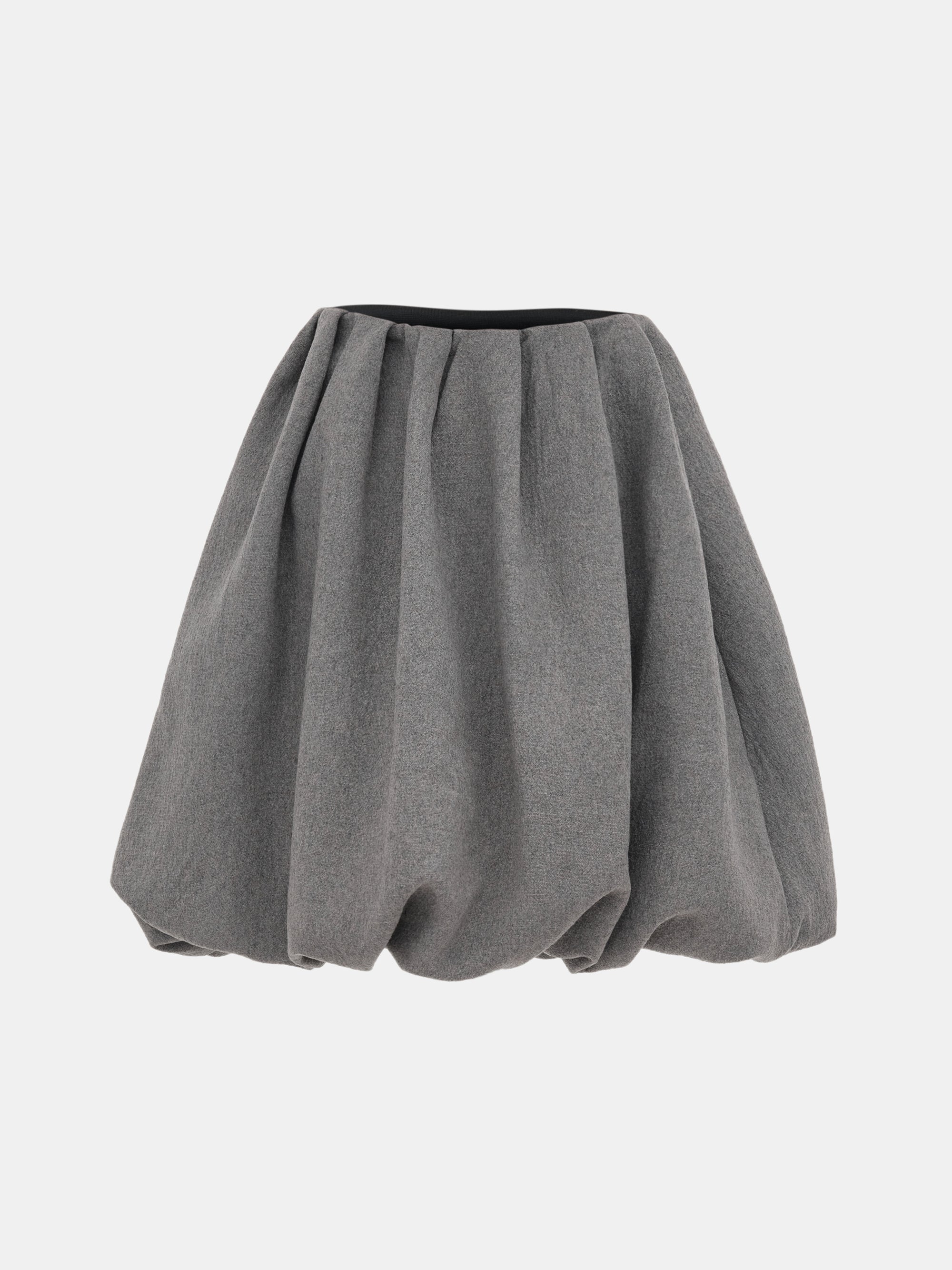 Elastic Waist Bubble Skirt, Grey
