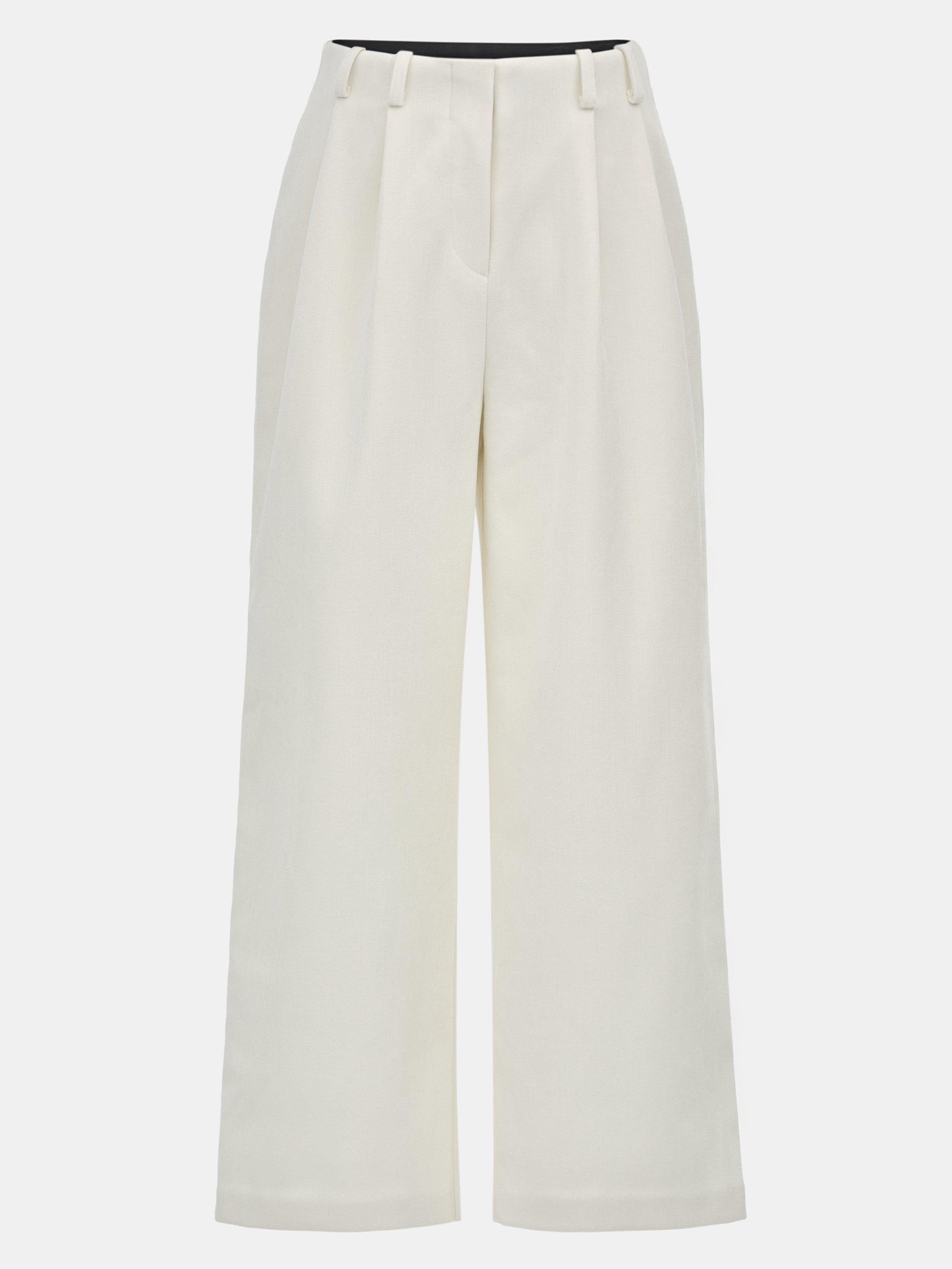 Elastic Waist Brushed Pants, Ivory